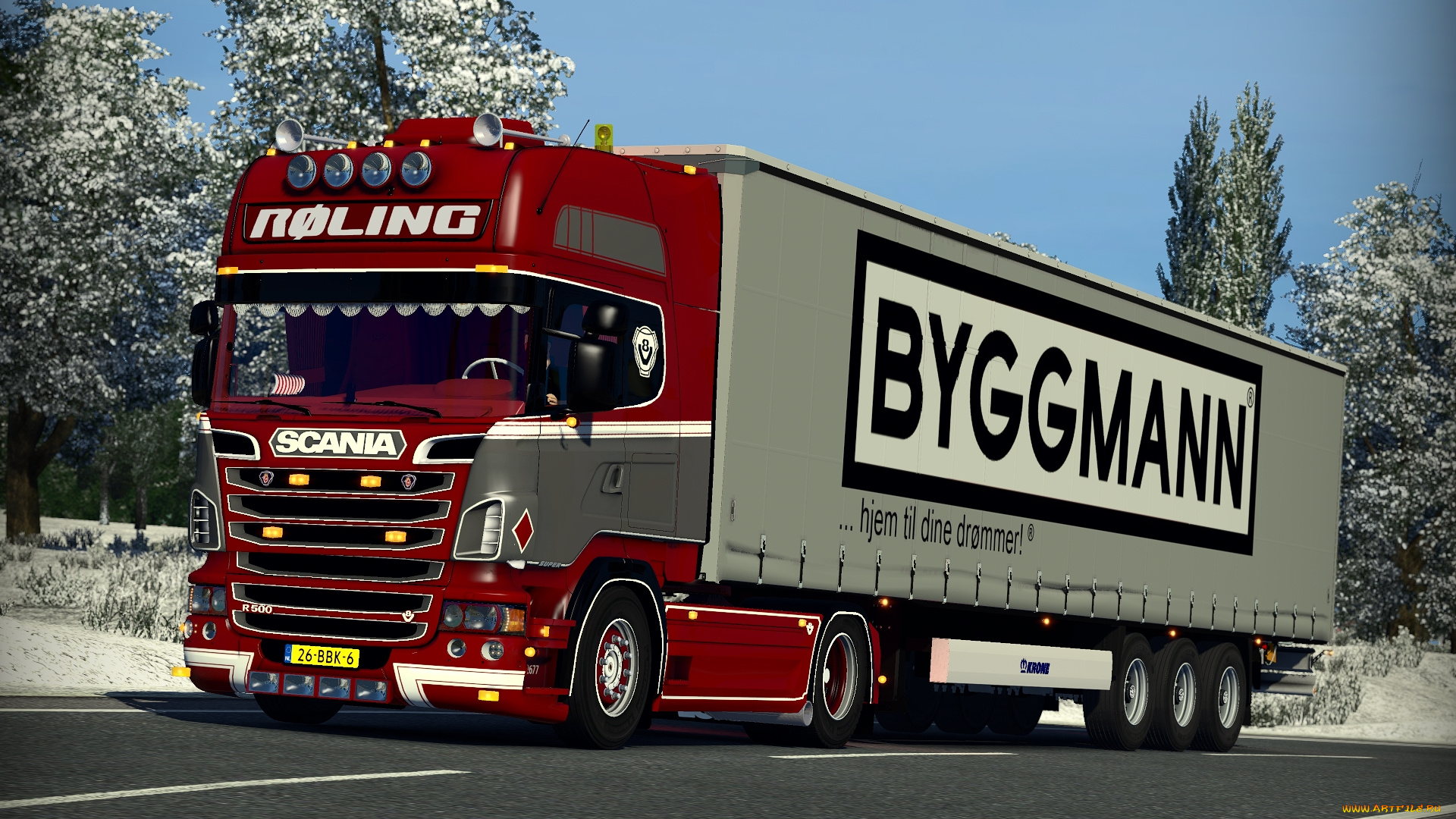 автомобили, 3д, тягач, седельный, грузовик, тяжелый