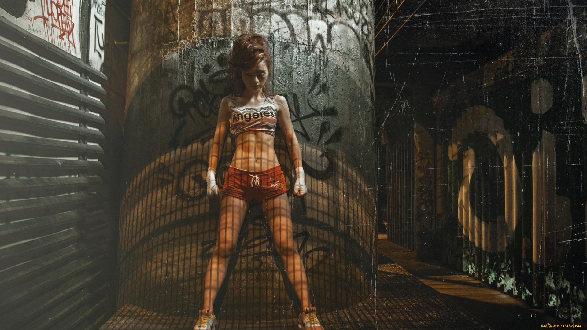 девушки, -unsort, , азиатки, бинты, шорты, фигура, волосы, девушка