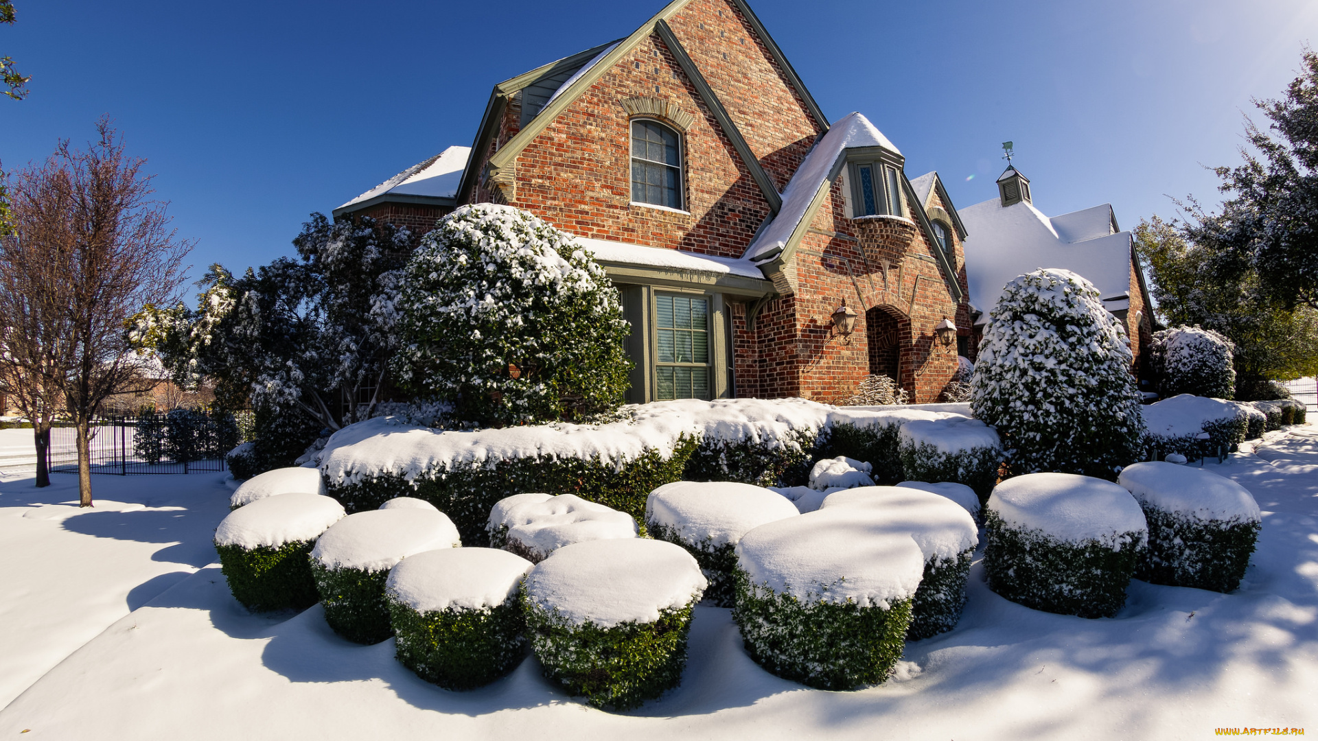 города, -, здания, , дома, особняк, зима