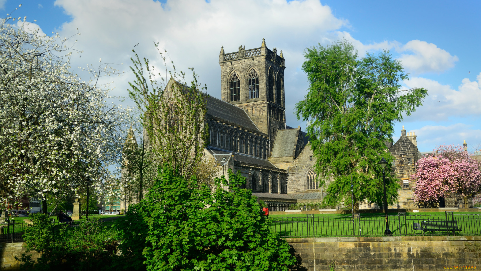 paisley, abbey, города, -, католические, соборы, , костелы, , аббатства, парк, аббатство