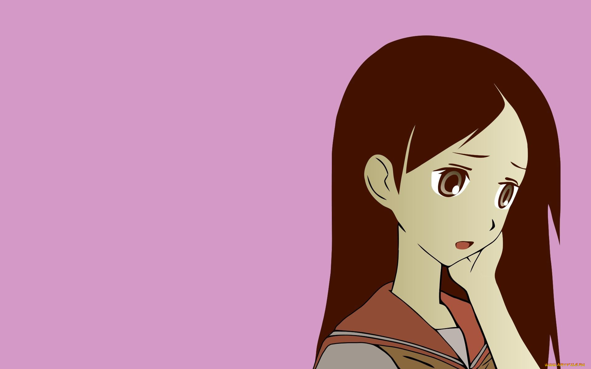 аниме, unknown, , другое, девушка, взгляд, фон