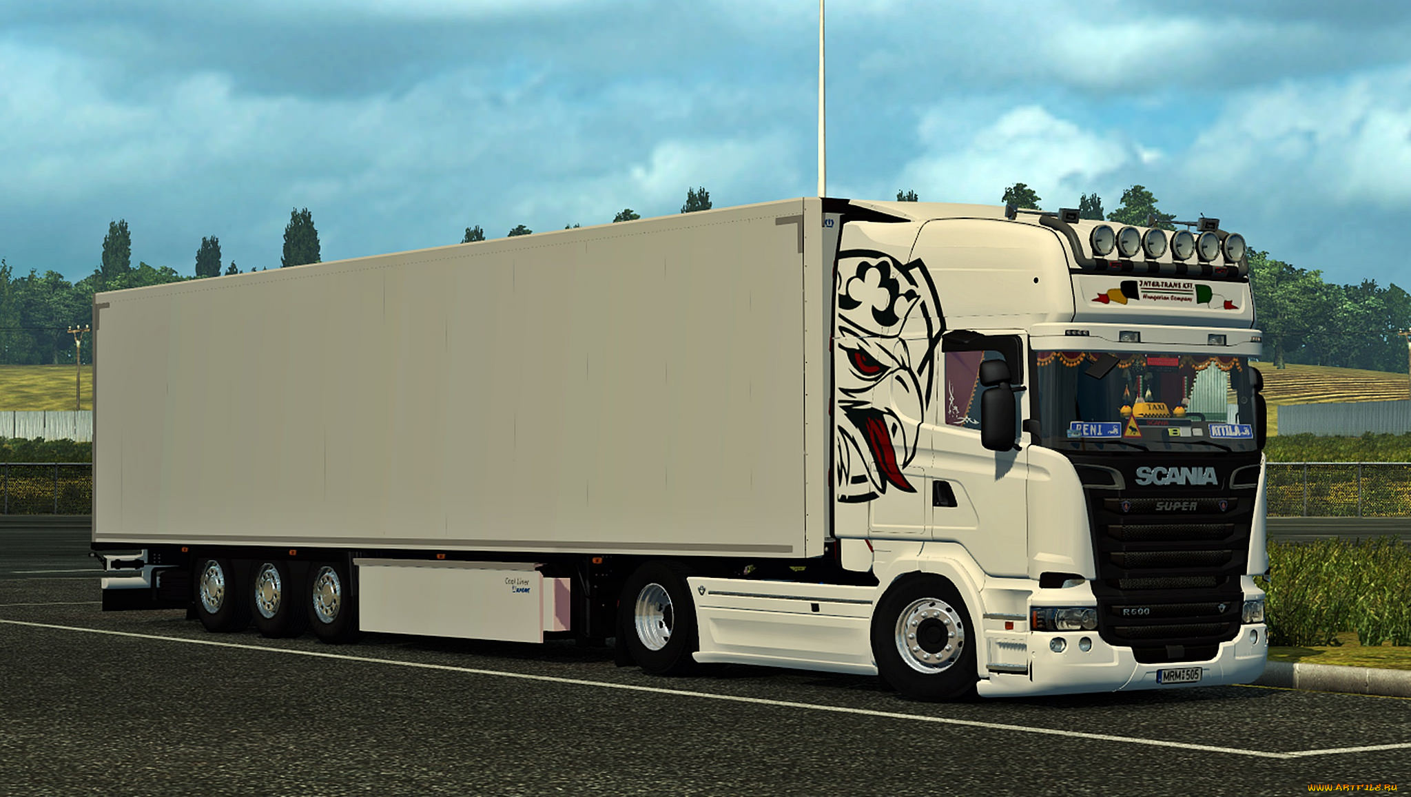 автомобили, 3д, тягач, седельный, грузовик, тяжелый