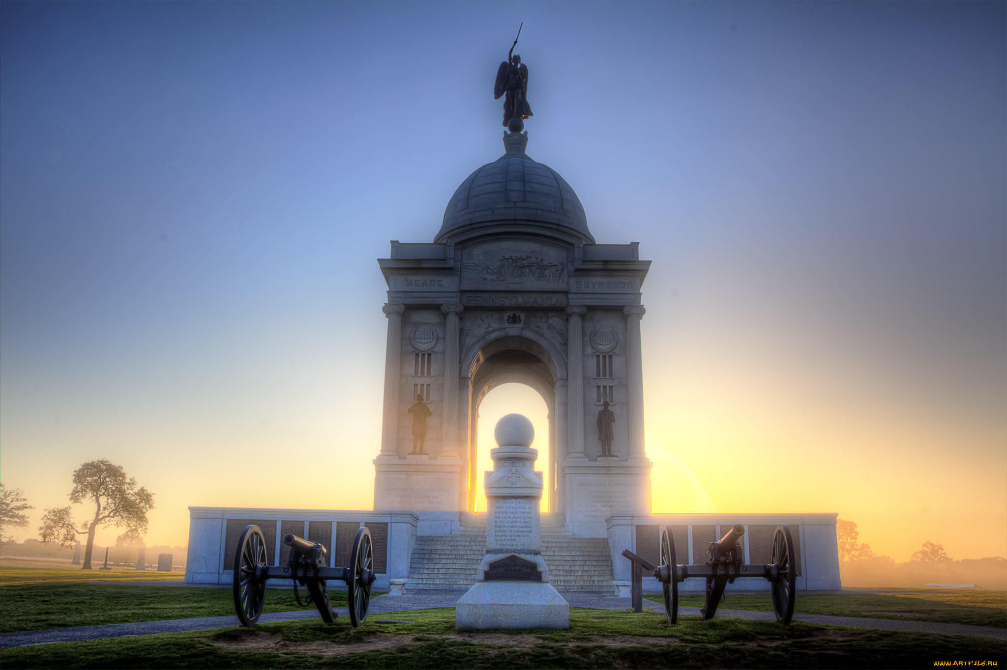 pennsylvania, monument, at, sunrise, города, -, исторические, , архитектурные, памятники, история, монумент