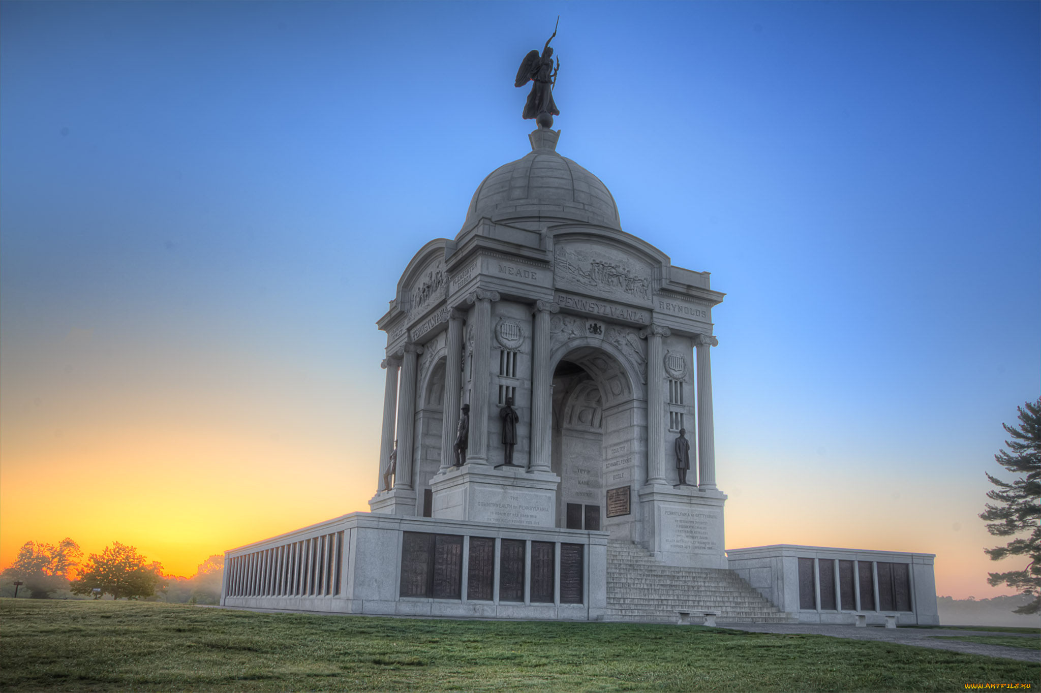 pennsylvania, monument, sunrise, города, -, исторические, , архитектурные, памятники, история, монумент