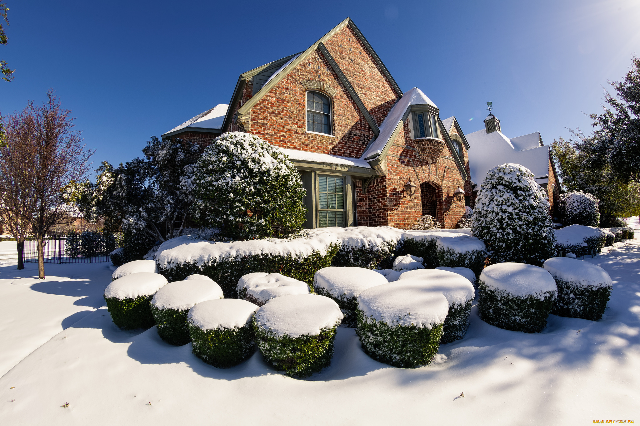 города, -, здания, , дома, особняк, зима