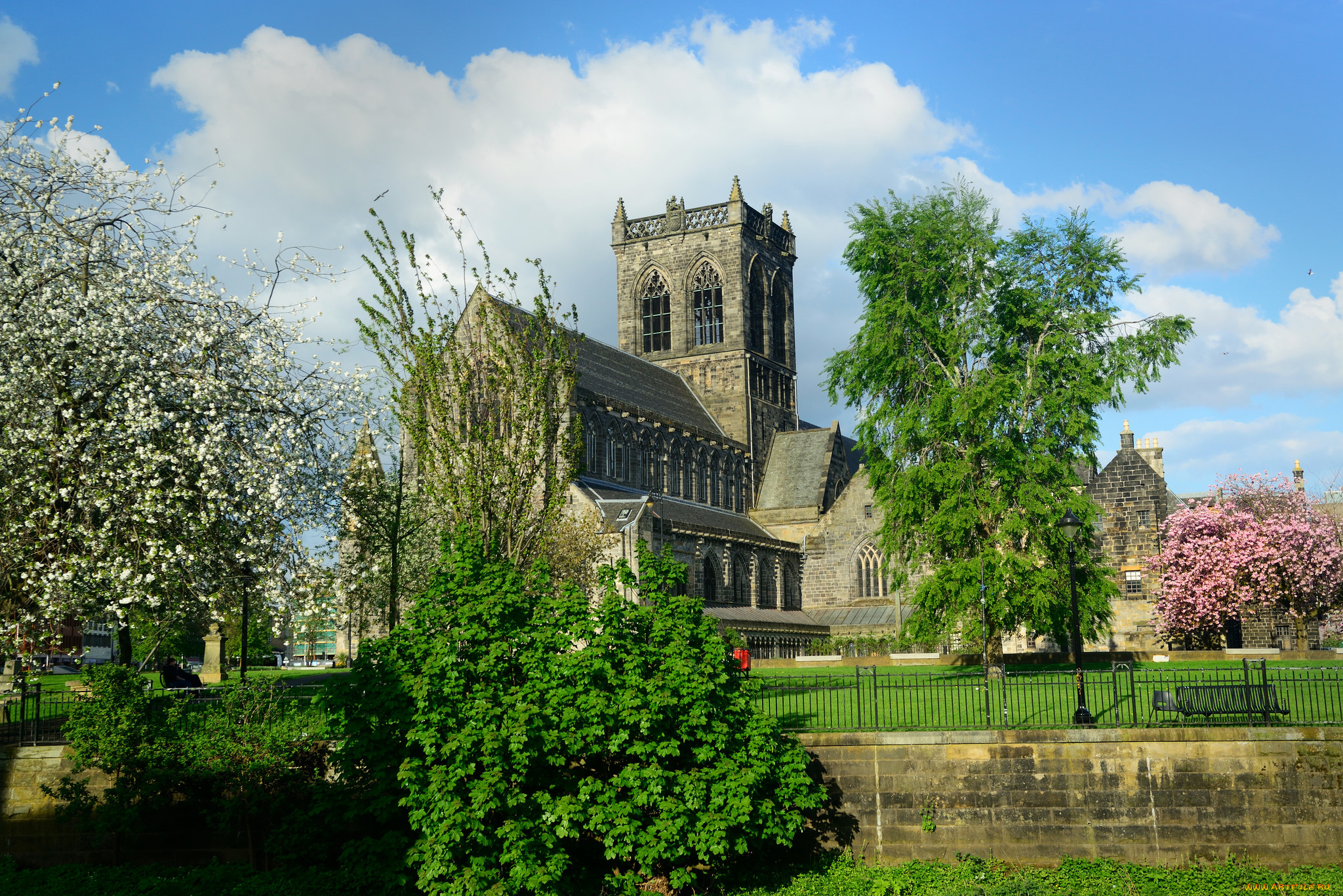 paisley, abbey, города, -, католические, соборы, , костелы, , аббатства, парк, аббатство