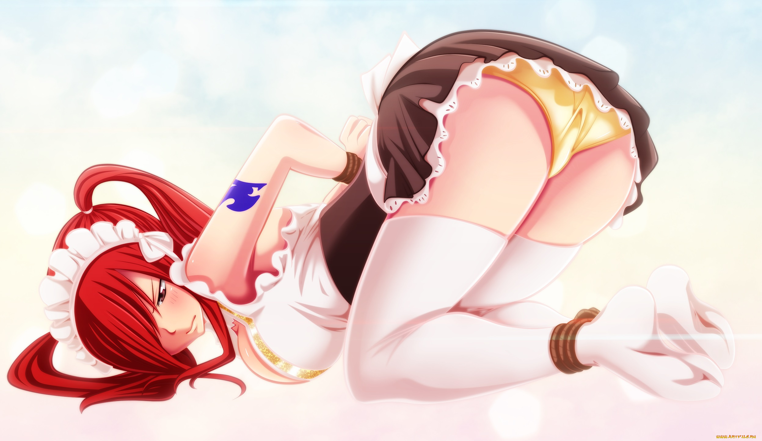 разное, арты, девушка, взгляд, фон, попа, трусики