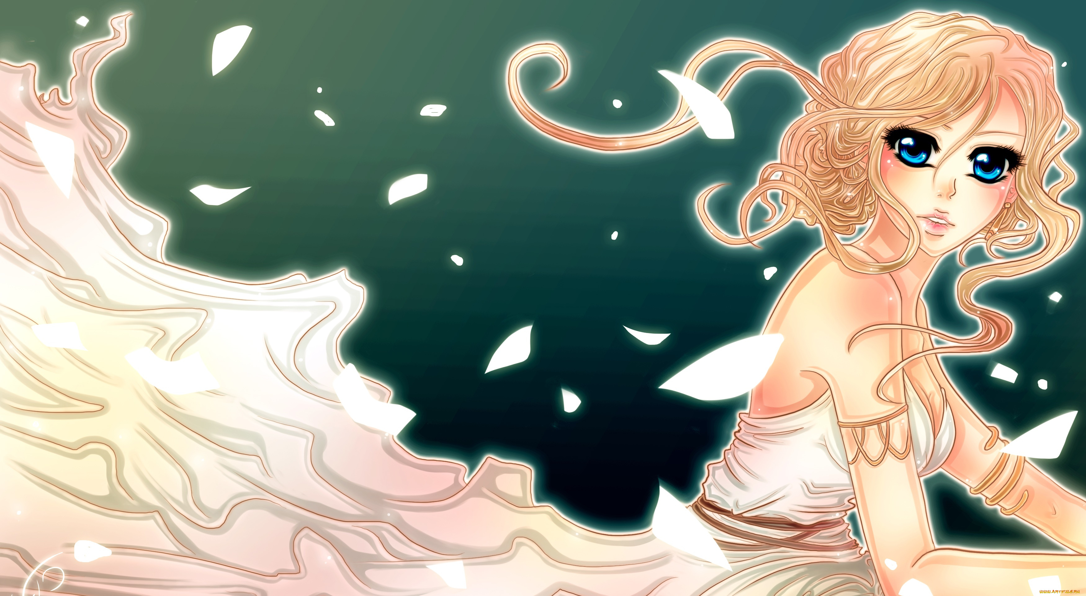 аниме, unknown, , другое, взгляд, девушка, фон