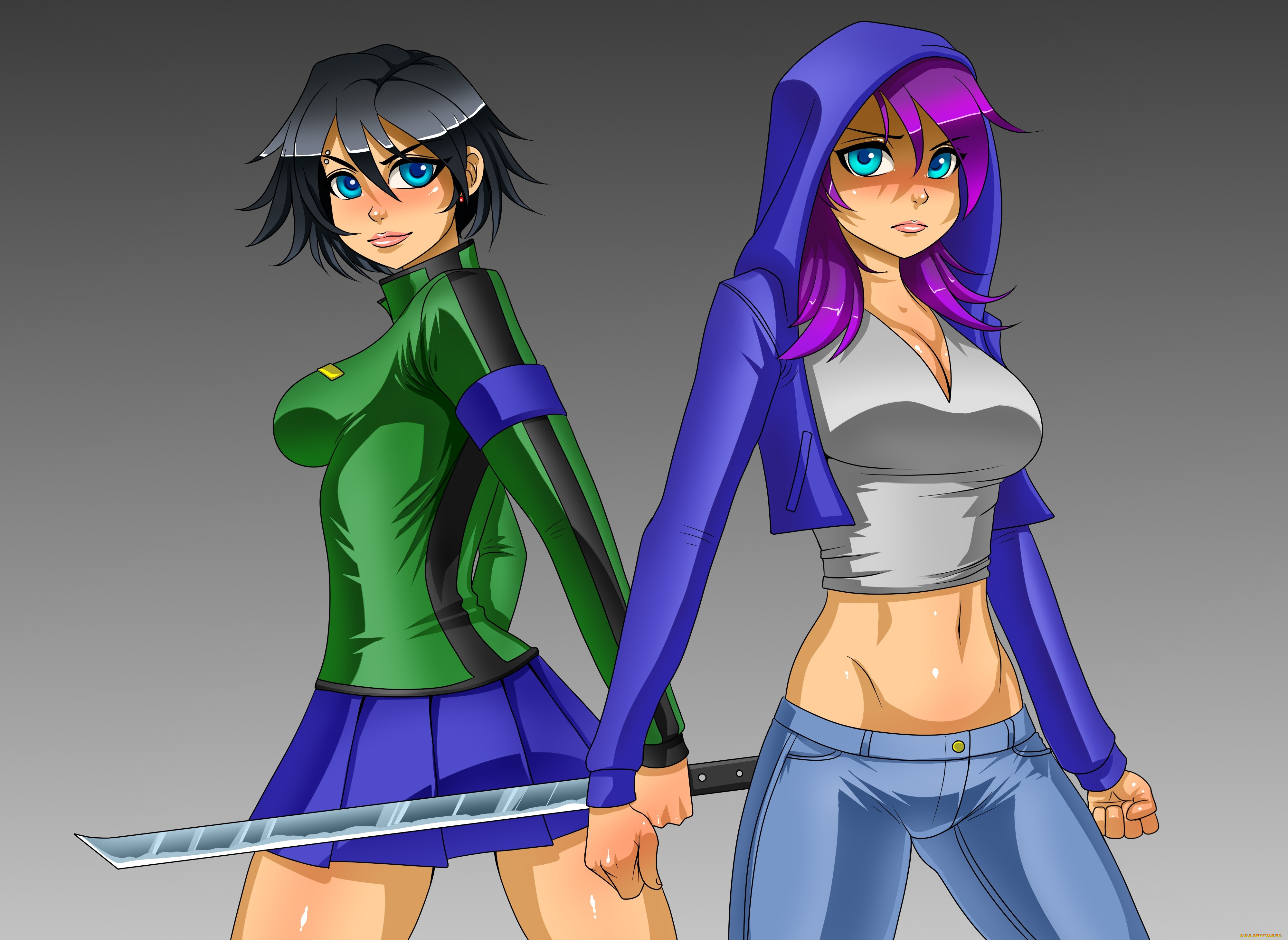 разное, арты, девушки, взгляд, фон