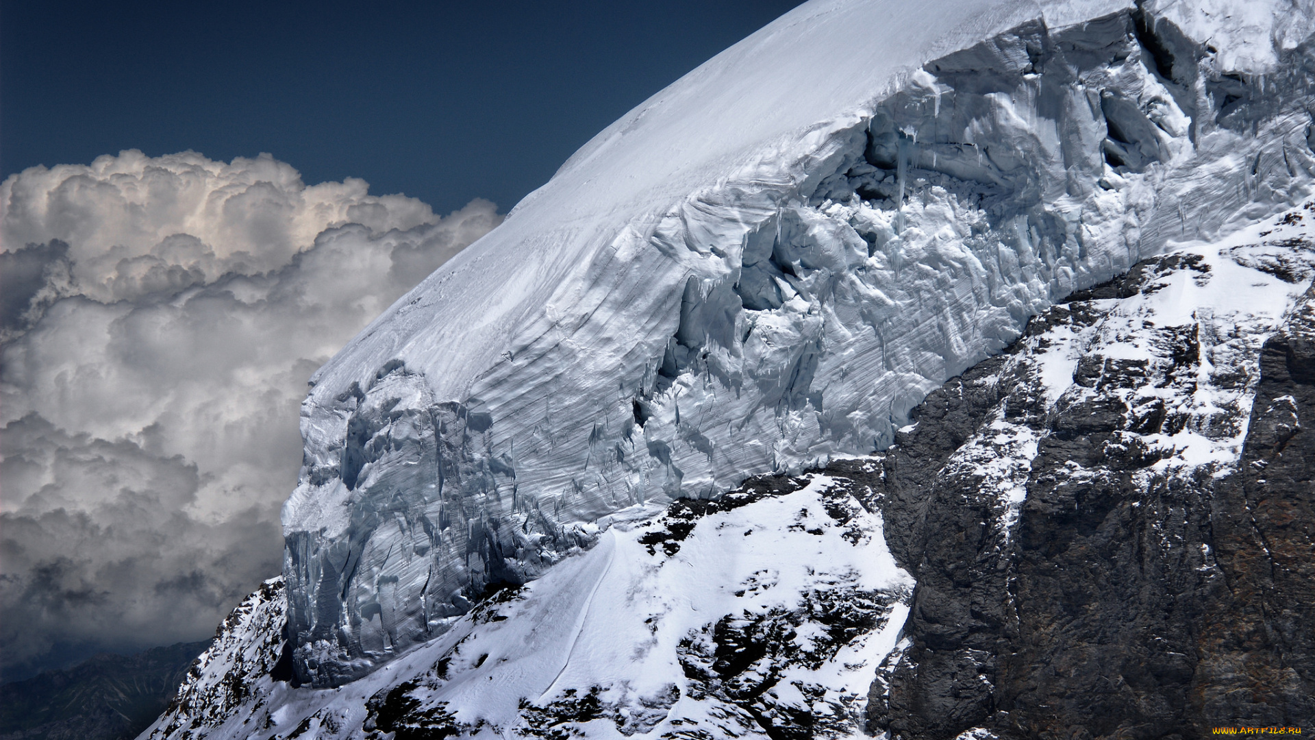природа, айсберги, и, ледники, простор