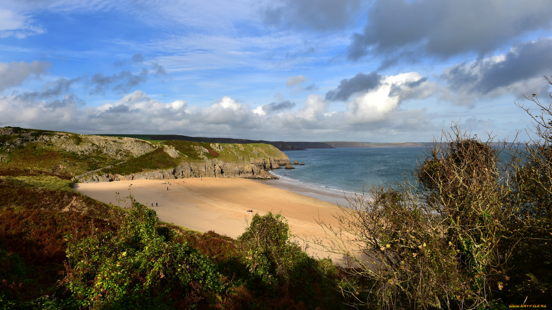 природа, побережье, простор