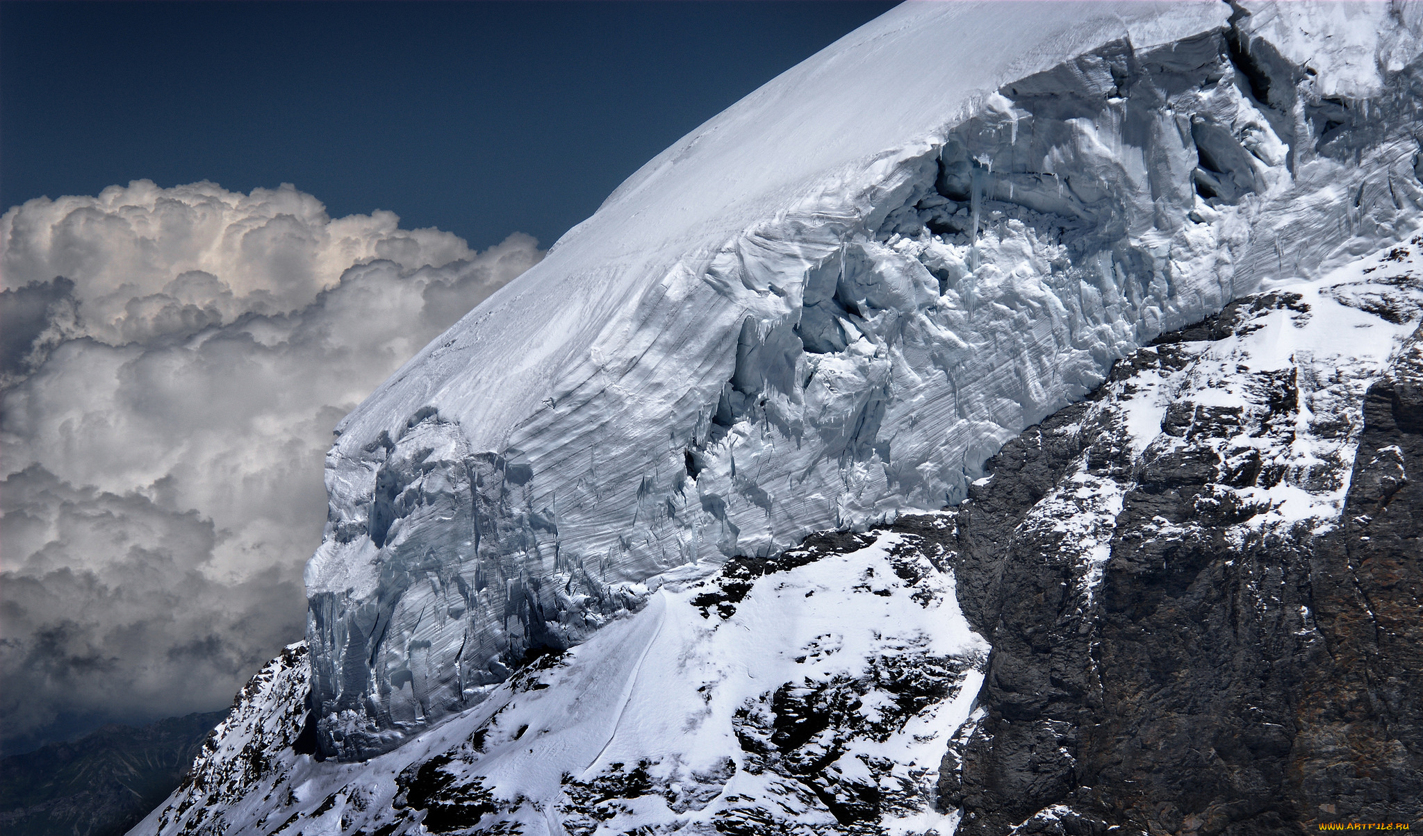 природа, айсберги, и, ледники, простор