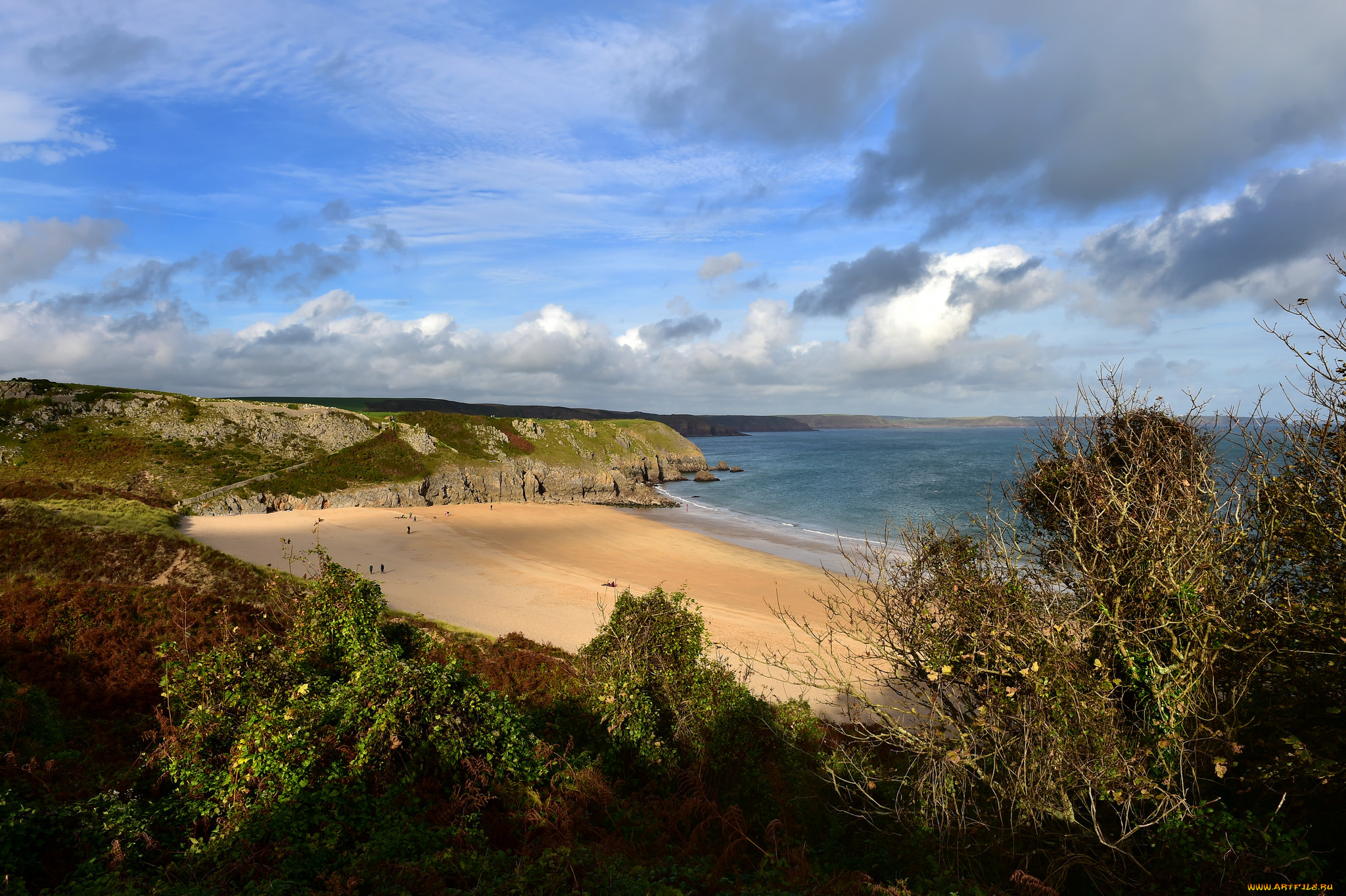 природа, побережье, простор