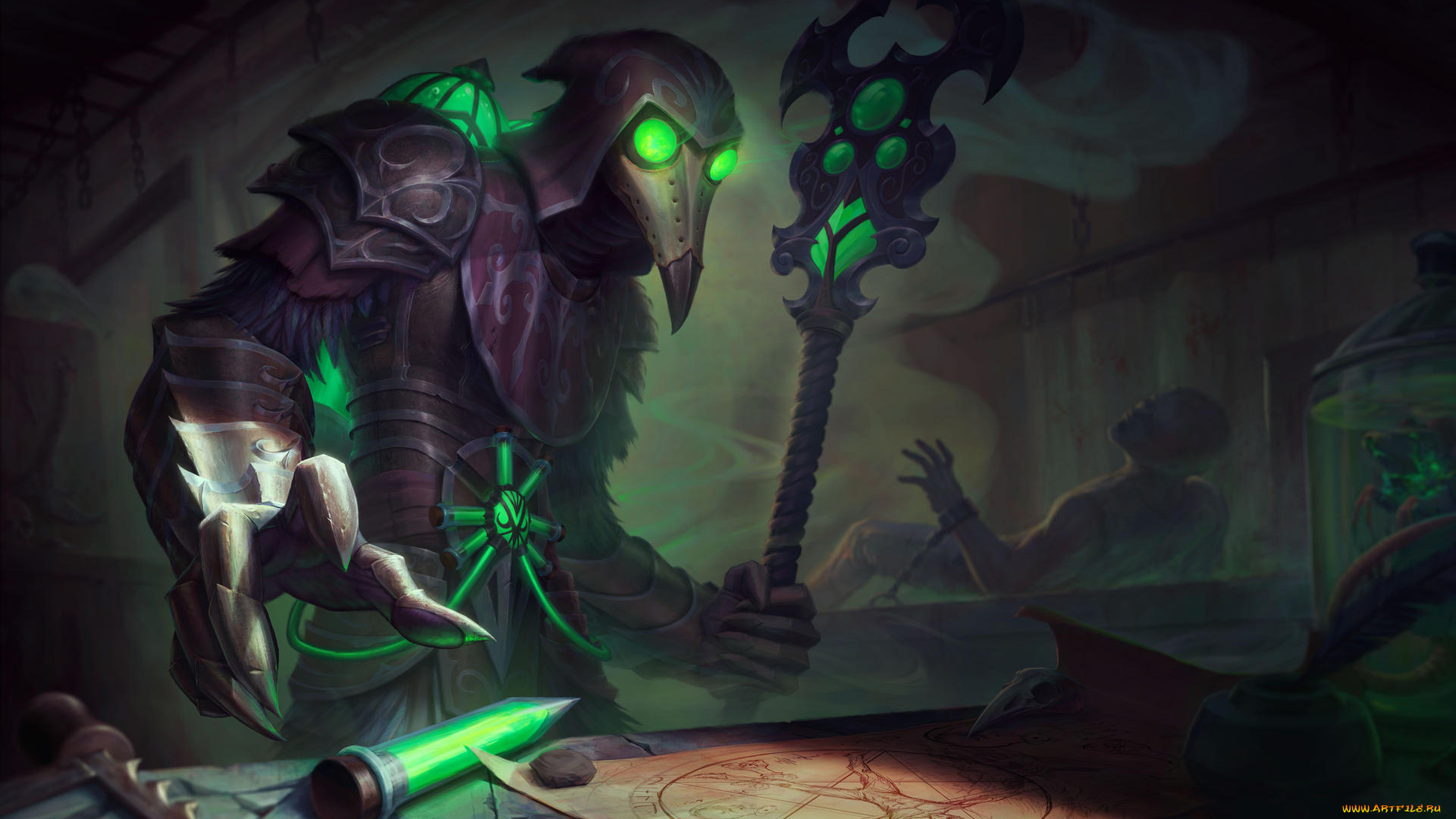 видео, игры, smite, существо, фон, ворон, посох