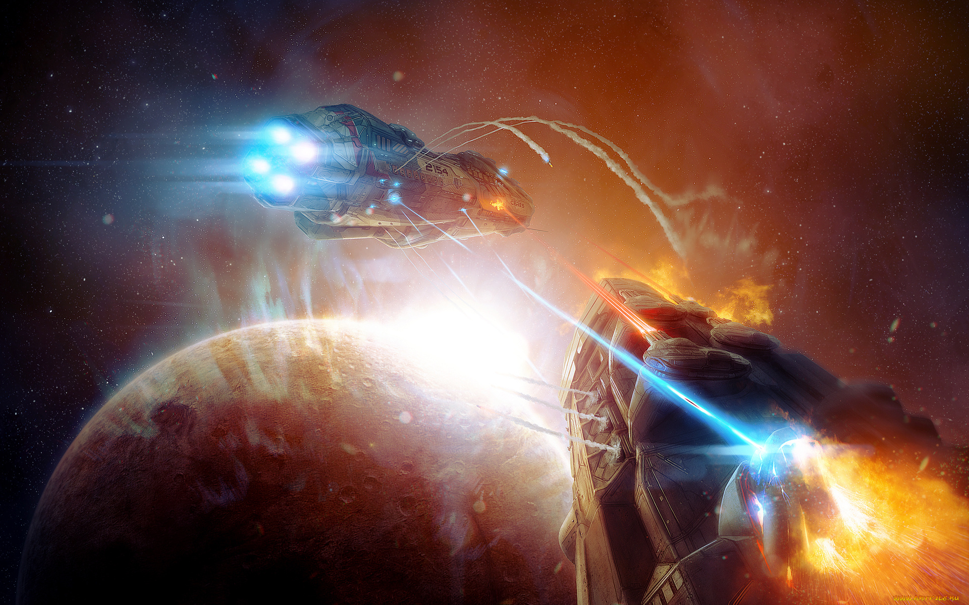 фэнтези, космические, корабли, , звездолеты, , станции, планета, корабли, фон, бой