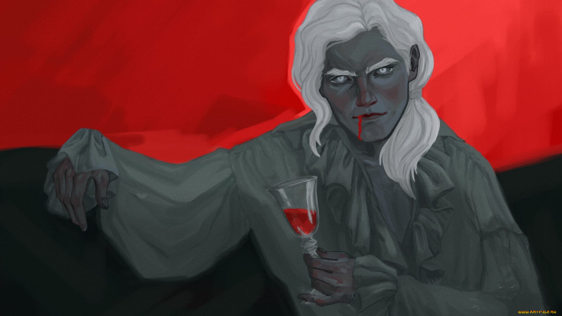 фэнтези, вампиры, вампир, бокал, кровь