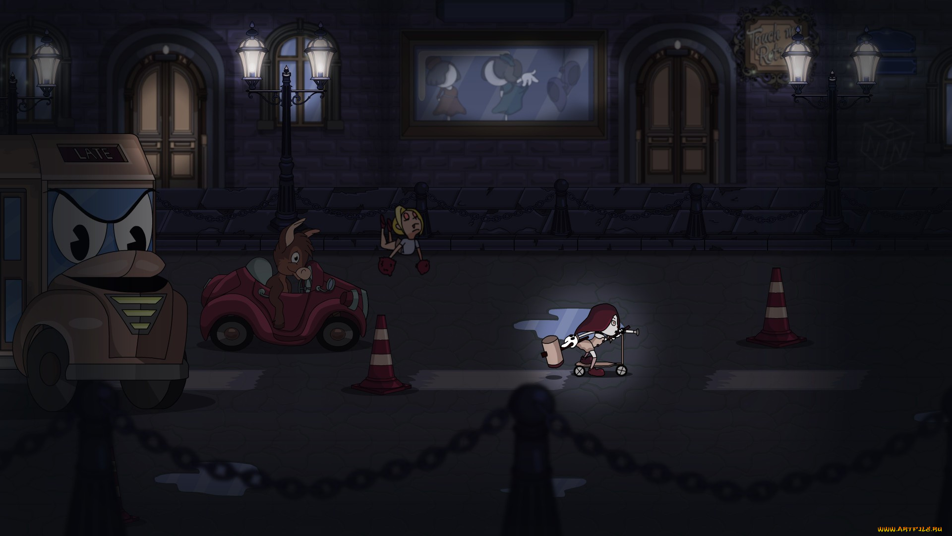 видео, игры, fearmonium, кукла, транспорт, дорога, улица