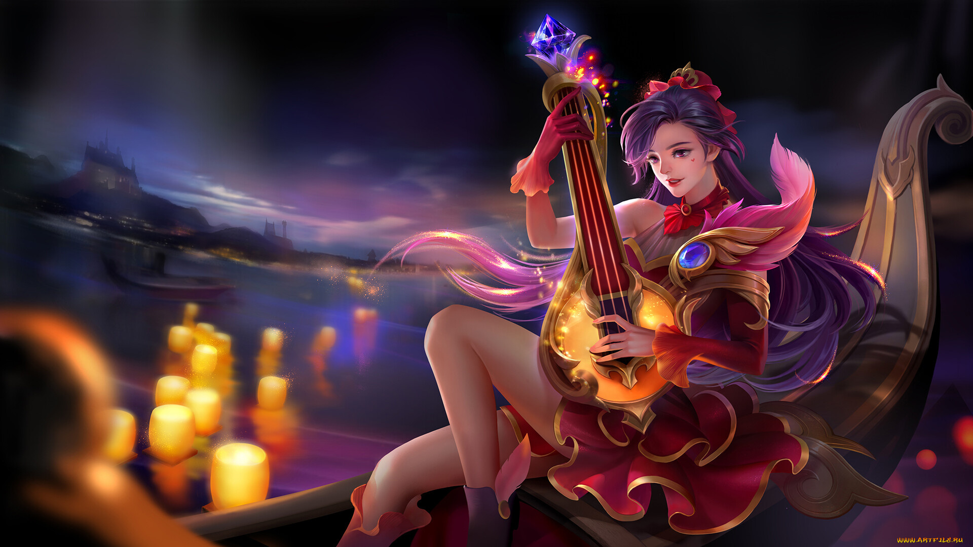 видео, игры, heroes, evolved, девушка, инструмент, лодка, свечи