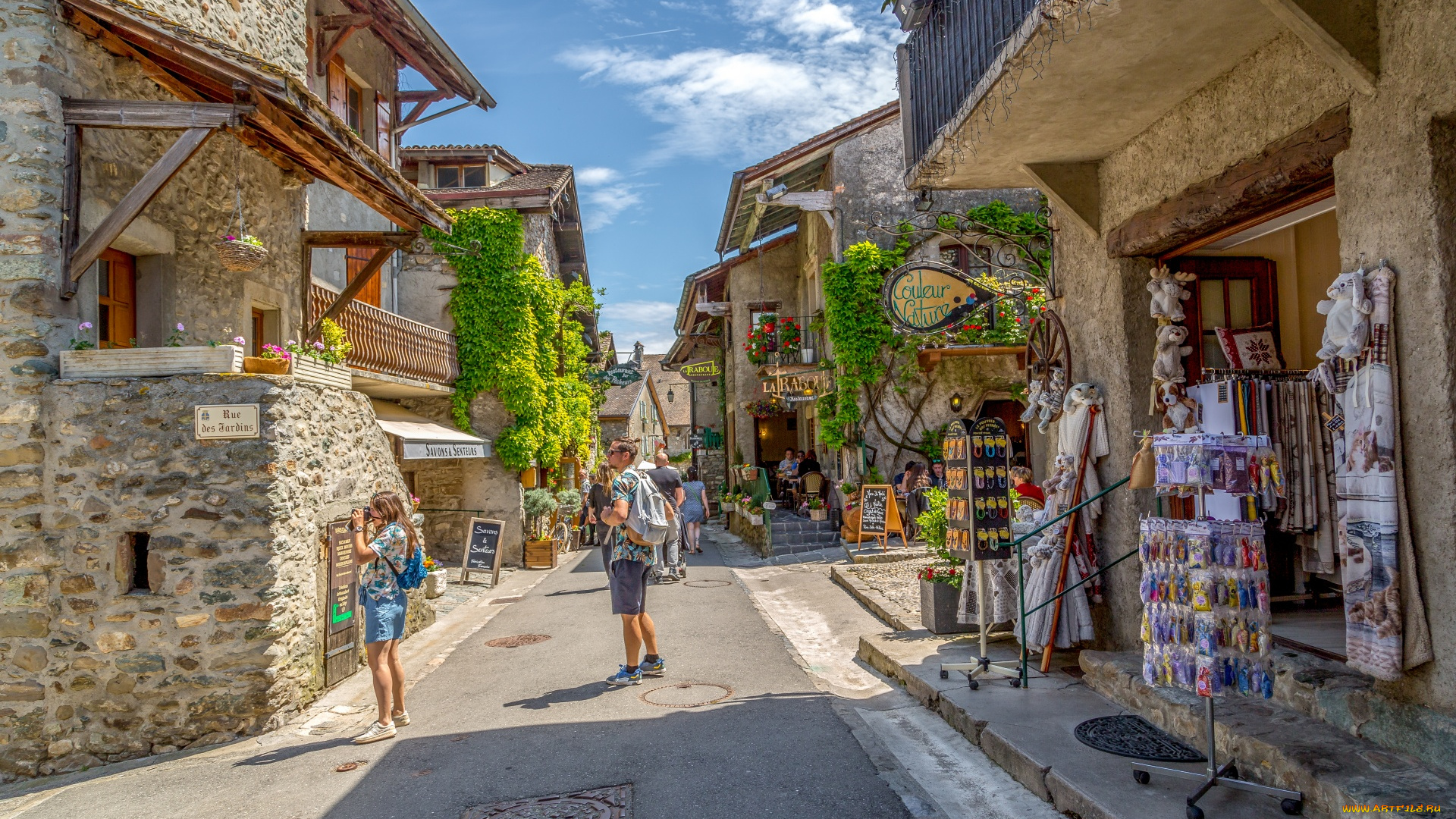 yvoire, france, города, -, улицы, , площади, , набережные