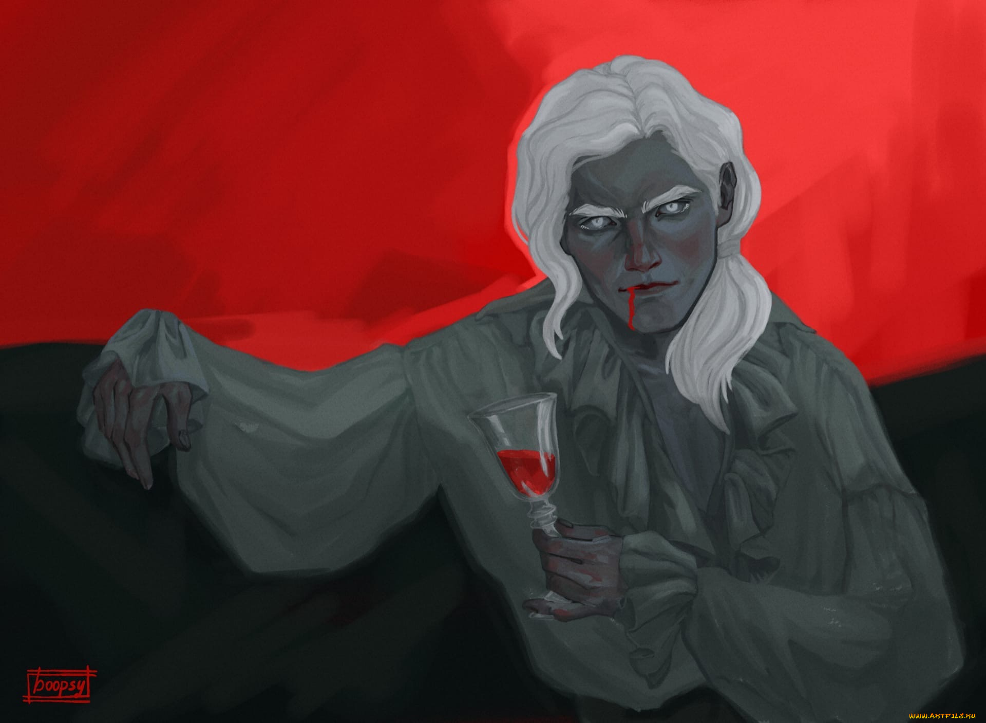 фэнтези, вампиры, вампир, бокал, кровь