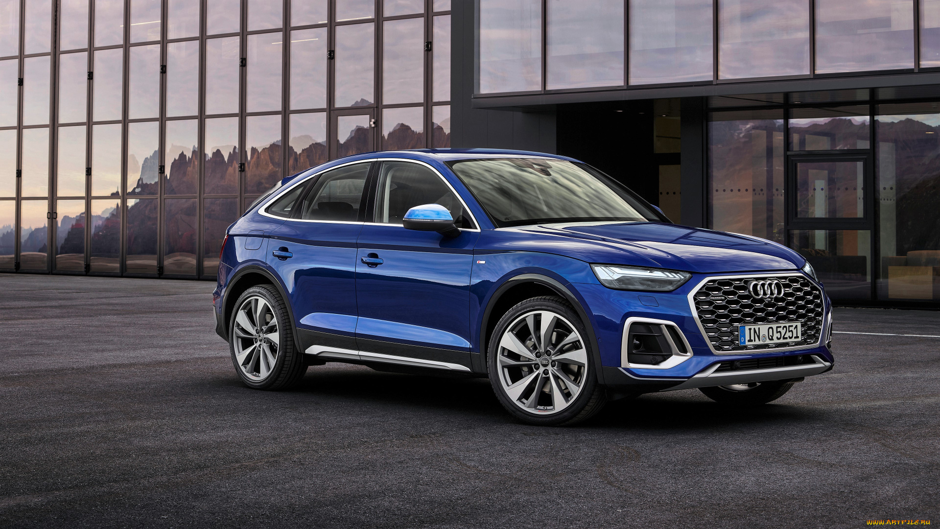 audi, q5, 2021, автомобили, audi, синий, здание