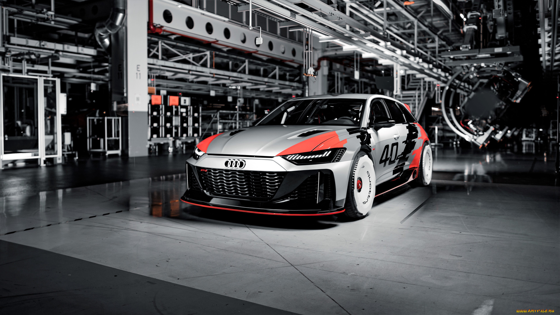 audi, rs6, gto, concept, автомобили, audi, белый, цех, завод
