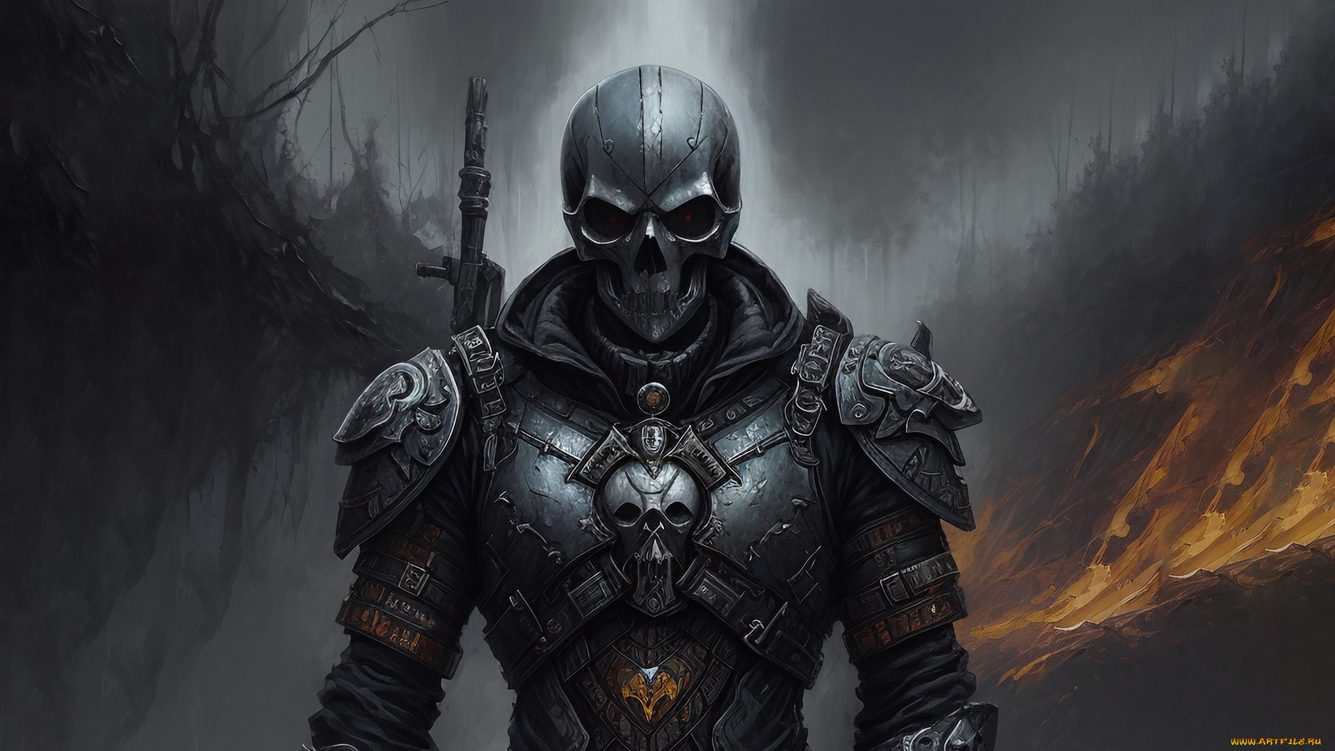 фэнтези, нежить, нейросети, графика, нейроарт, ai, art, нейронные, сети, рисунки, нейро, искусство, череп, воин