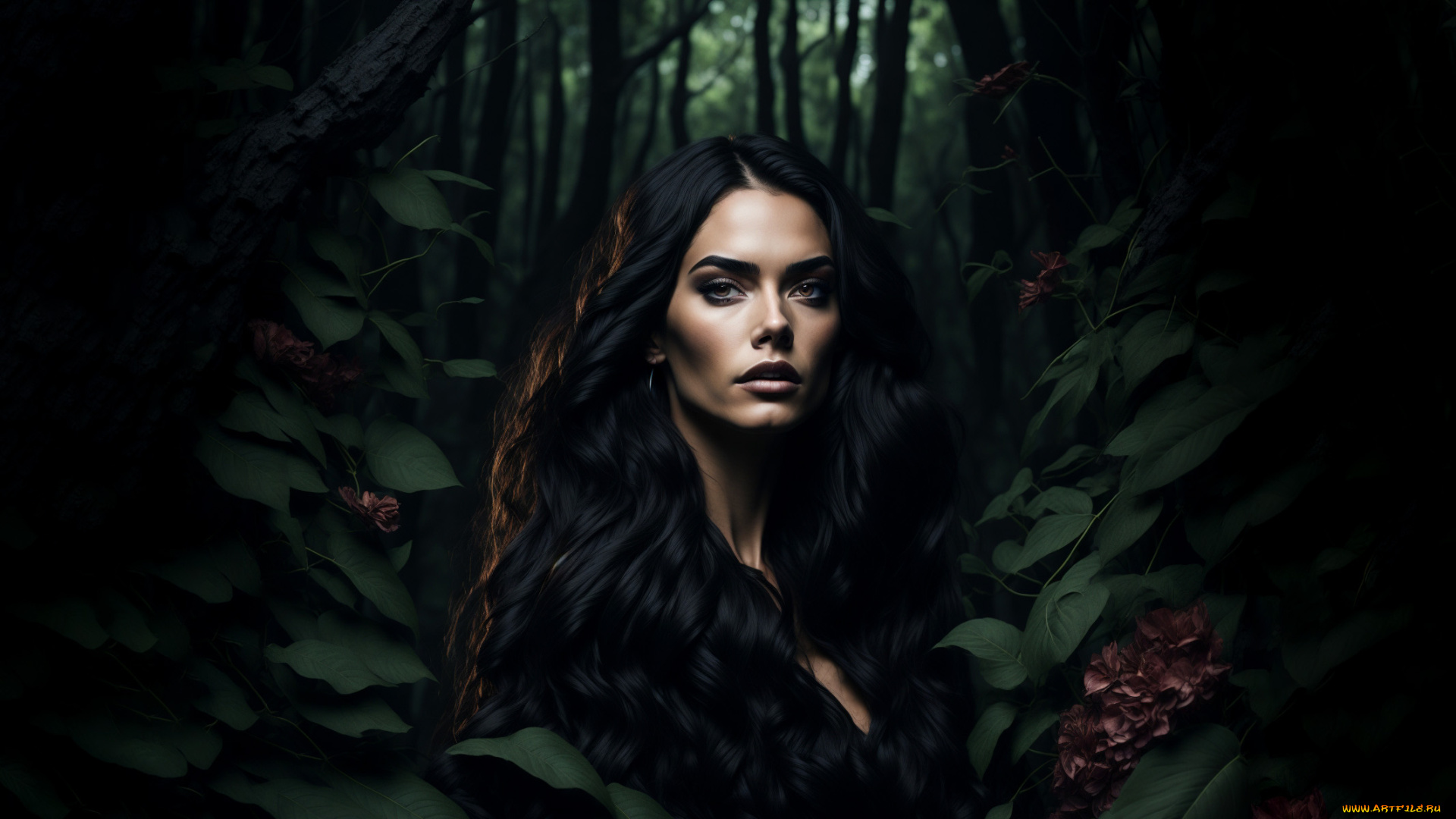 рисованное, люди, нейросети, графика, нейроарт, ai, art, нейронные, сети, рисунки, нейро, искусство, девушка, в, листве