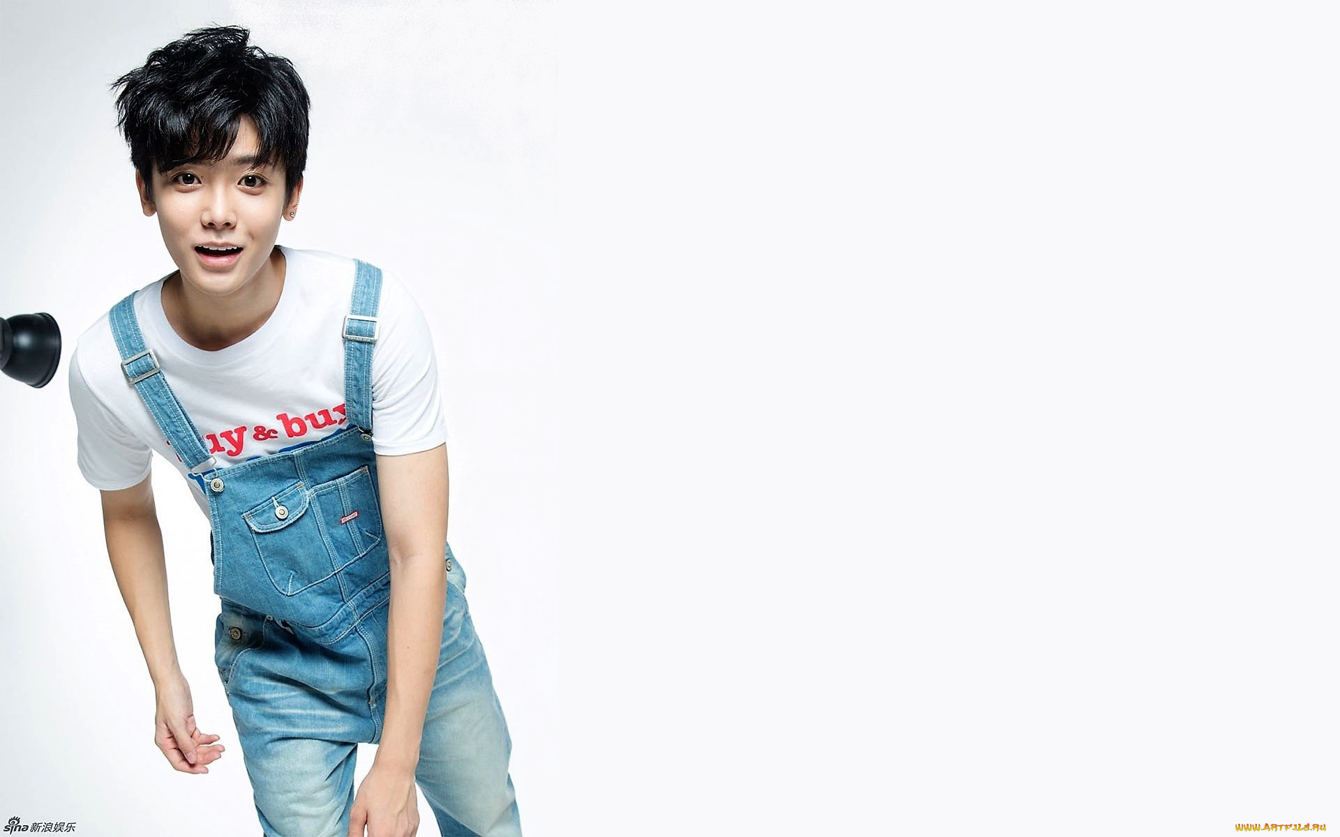 мужчины, hou, ming, hao, актер, футболка, комбинезон