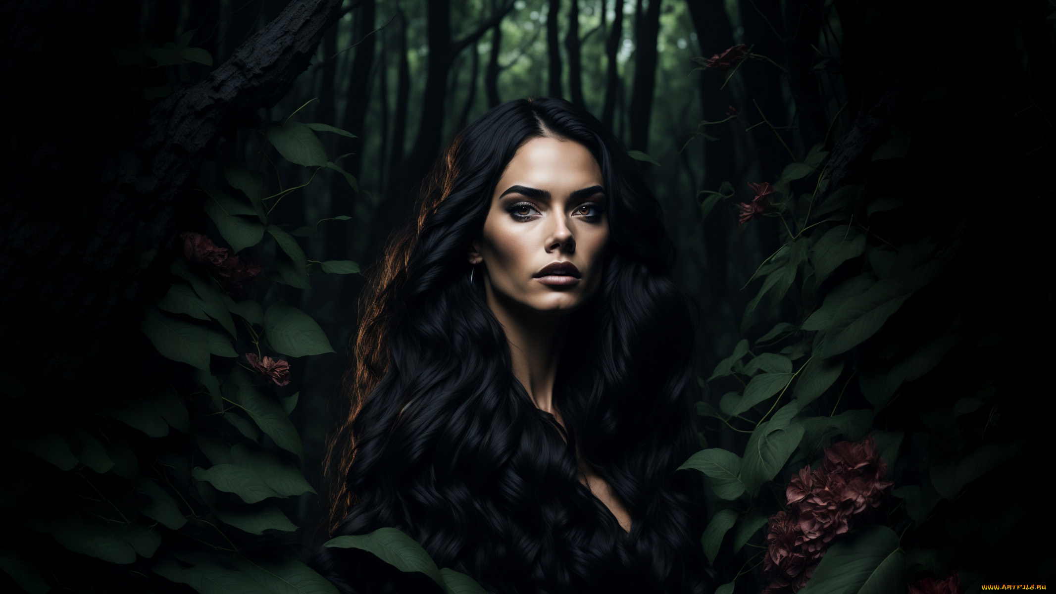 рисованное, люди, нейросети, графика, нейроарт, ai, art, нейронные, сети, рисунки, нейро, искусство, девушка, в, листве