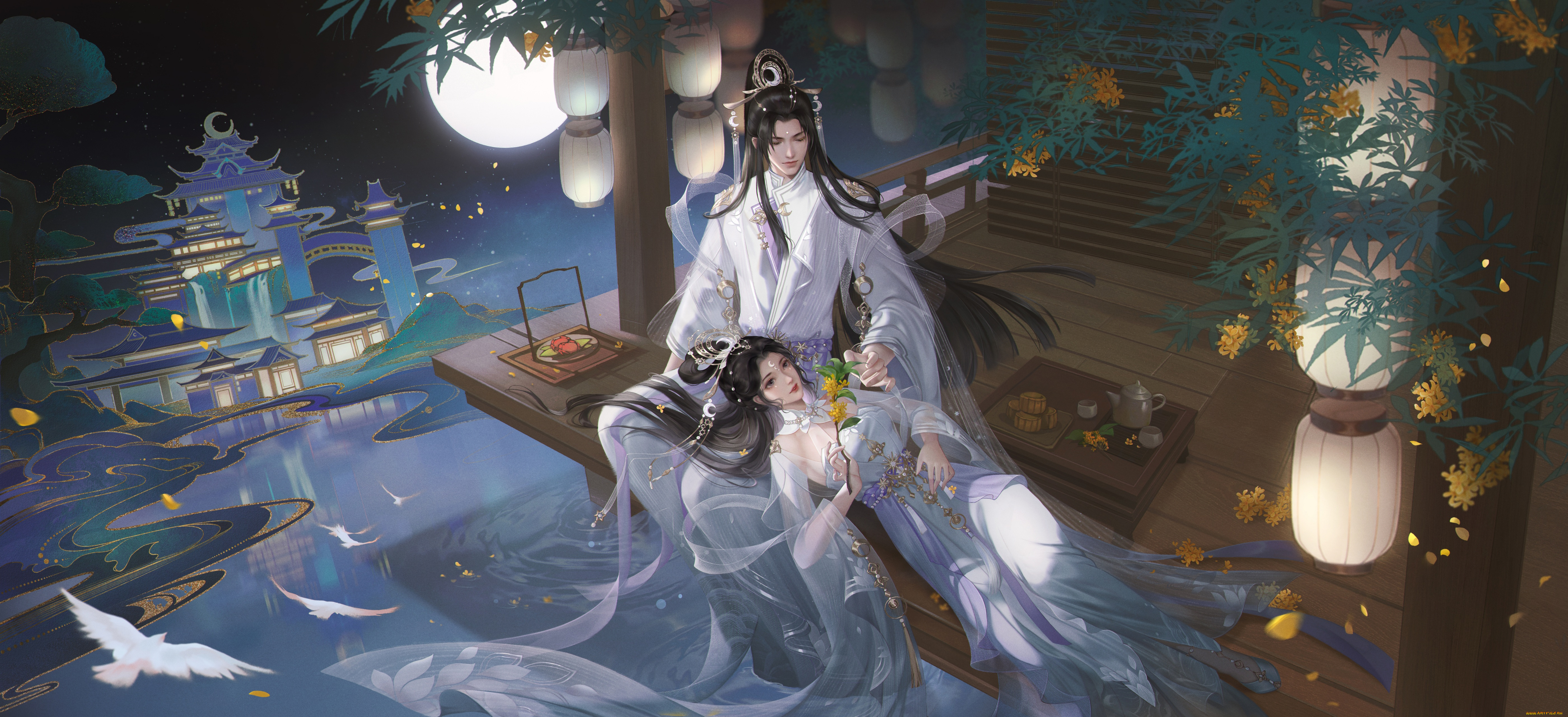 фэнтези, люди, китай, пара, любовь