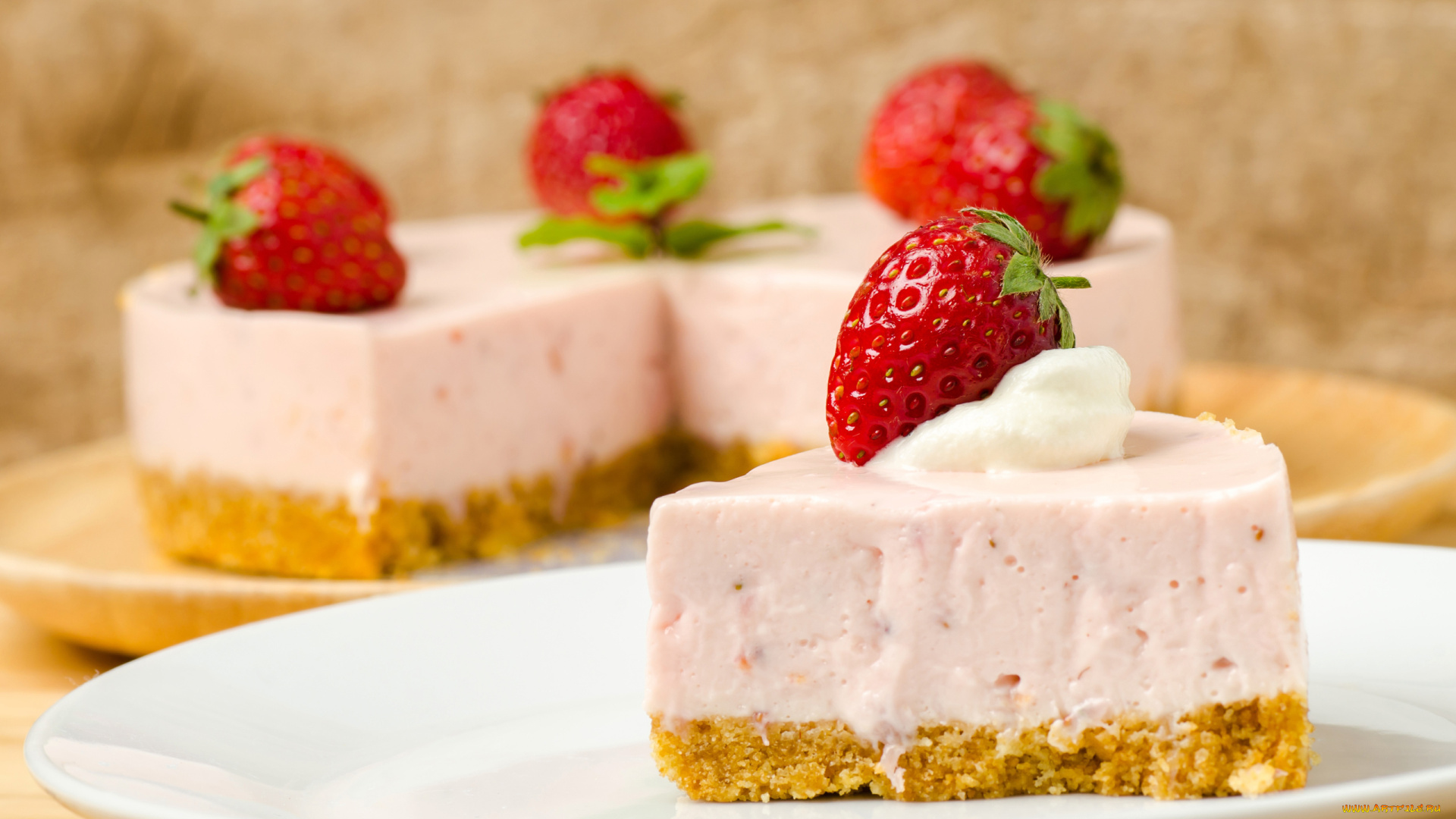 еда, торты, чизкейк, торт, ягоды, клубника