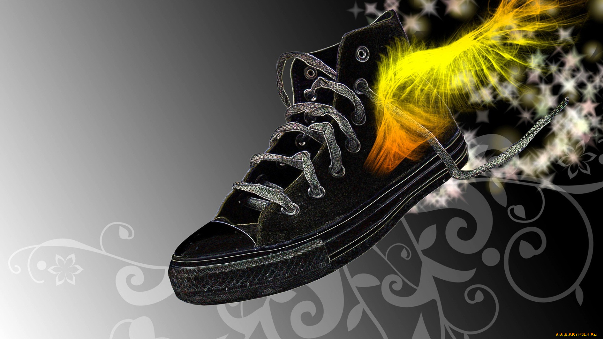 разное, компьютерный, дизайн, обувь, кроссовок, крылья, блики