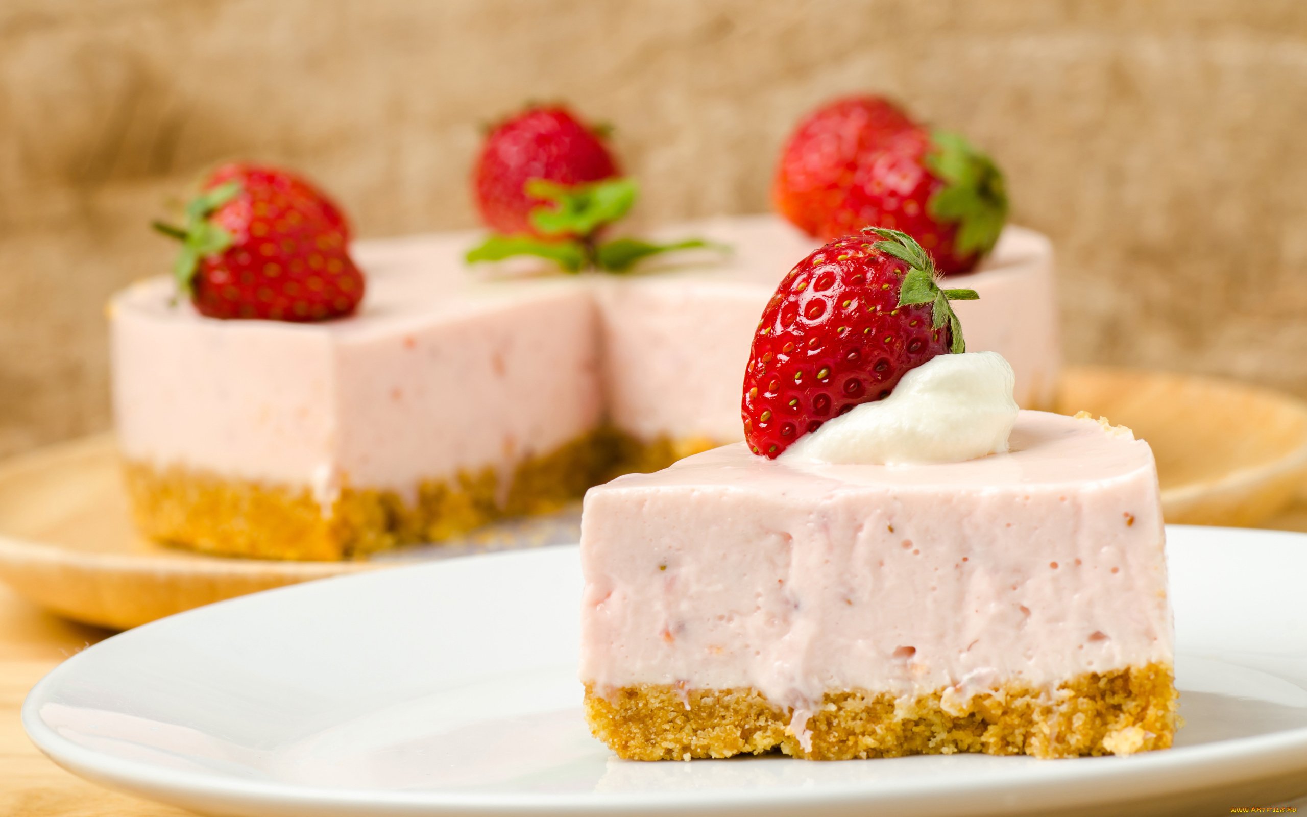 еда, торты, чизкейк, торт, ягоды, клубника