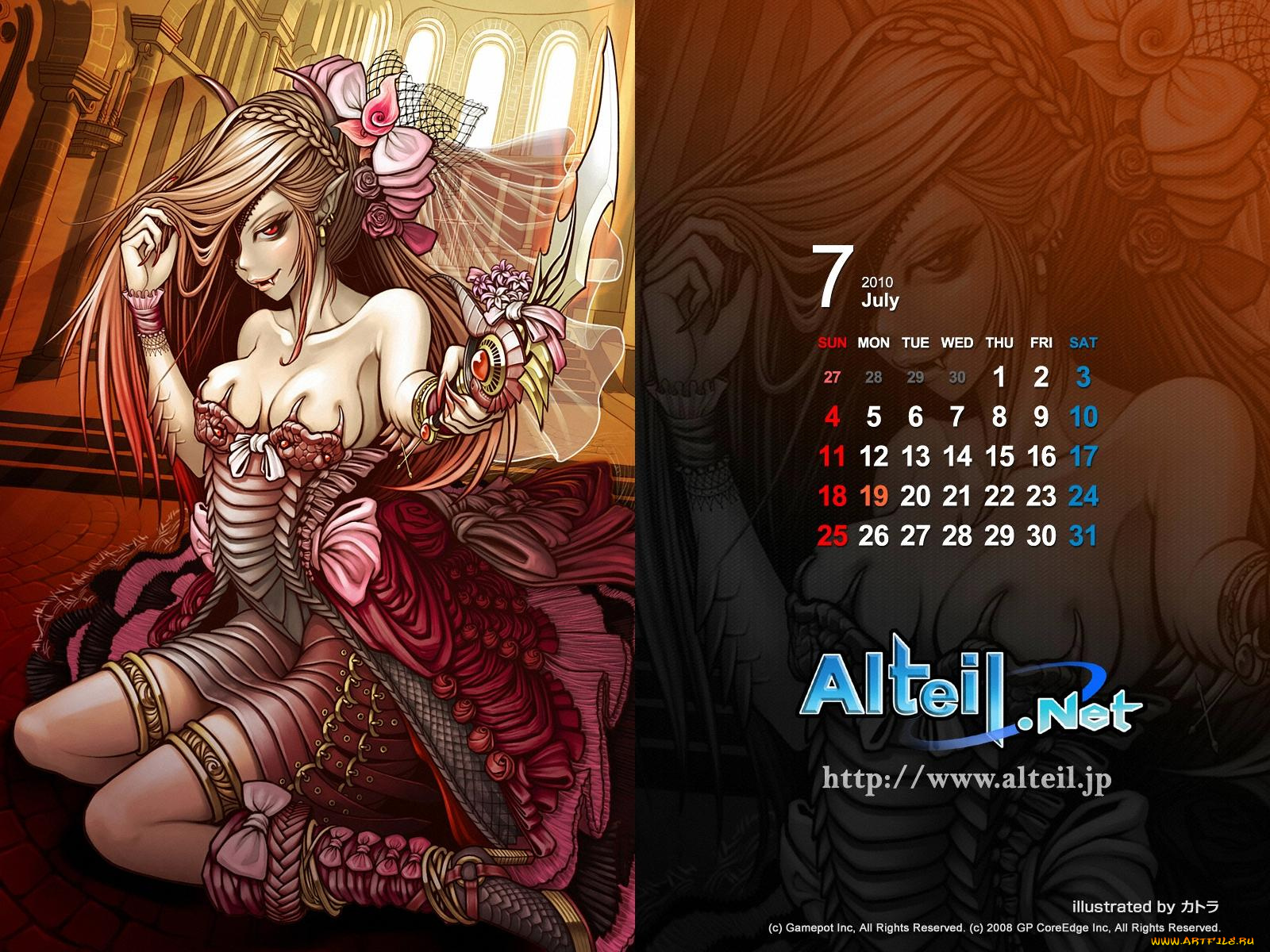 календари, аниме