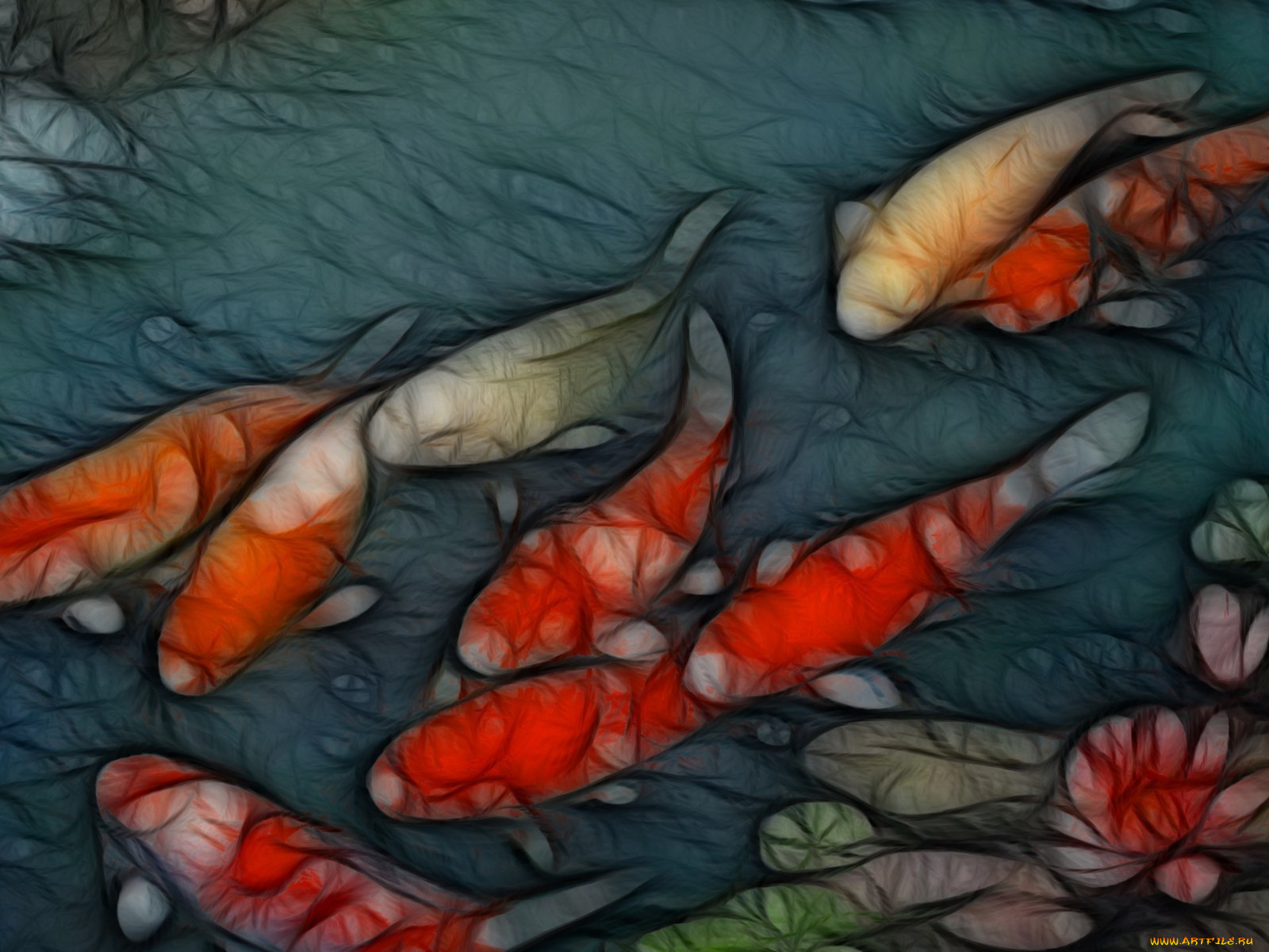 3д, графика, animals, животные, рибы