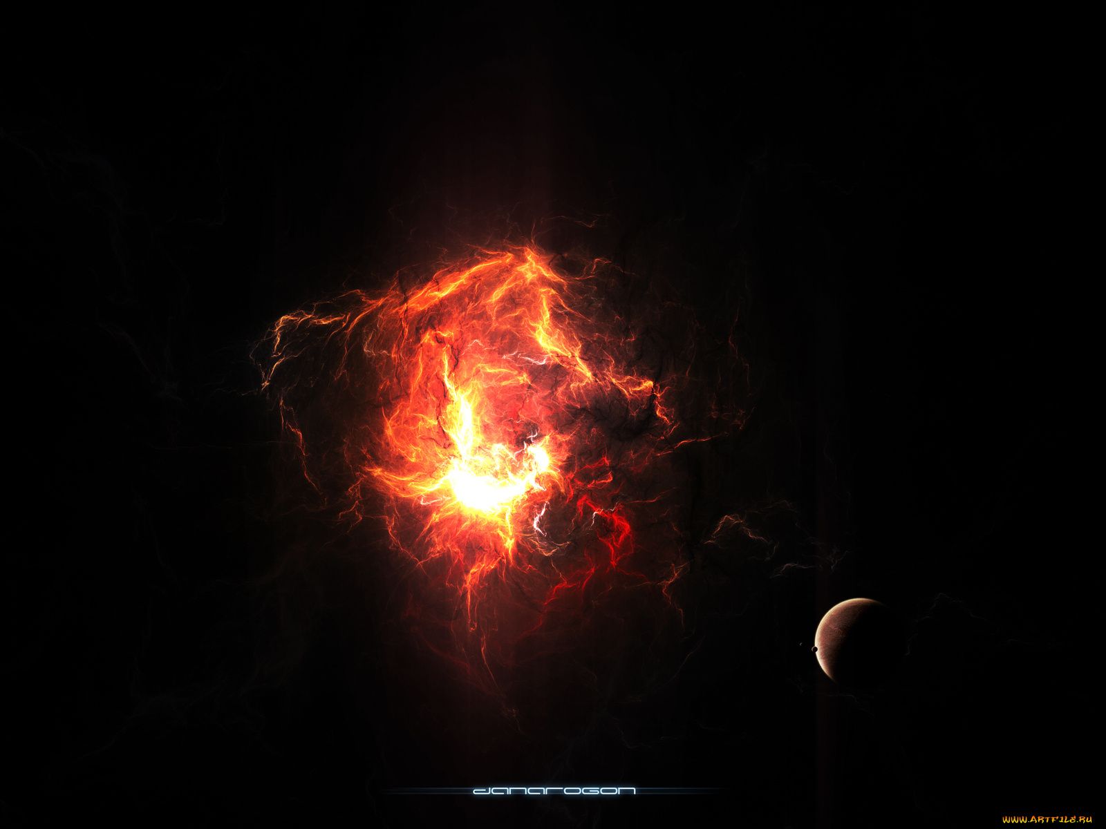 космос, арт, взрыв, планета