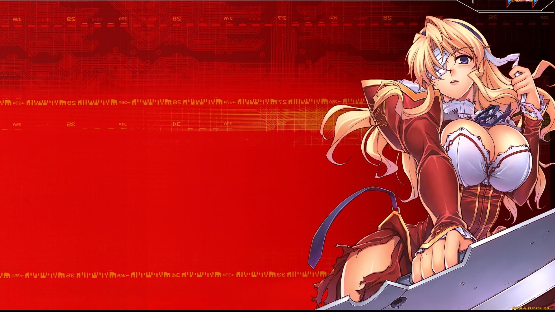 аниме, freezing, девушка, красный