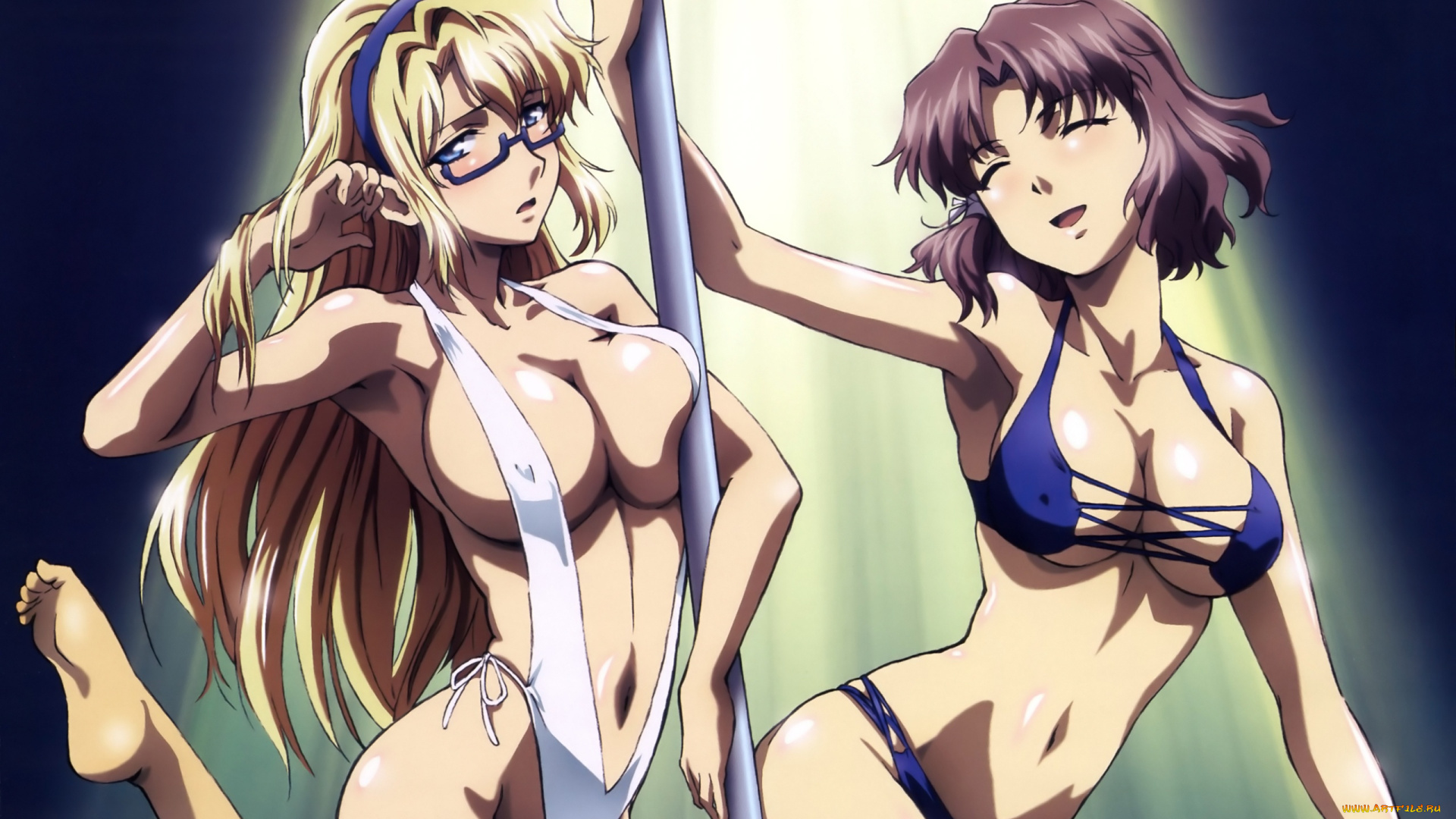 аниме, freezing, девушки, купальник