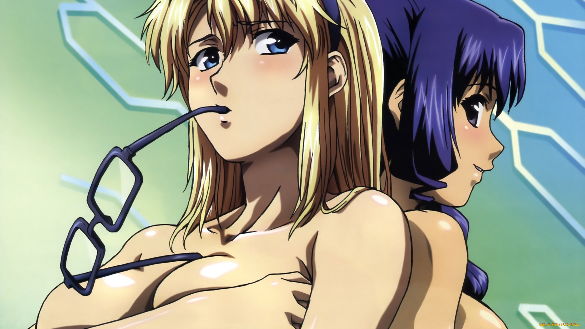 аниме, freezing, девушки, очки