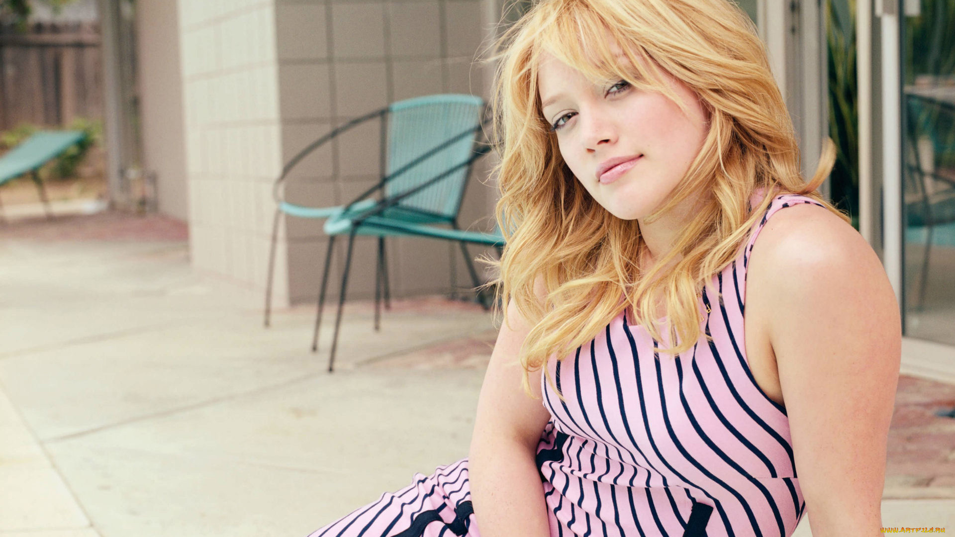 Hilary, Duff, девушки, , , платье, розовые, и, черные, полоски