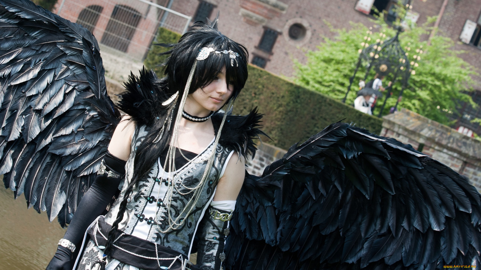 разное, маски, карнавальные, костюмы, черный, ангел, крылья