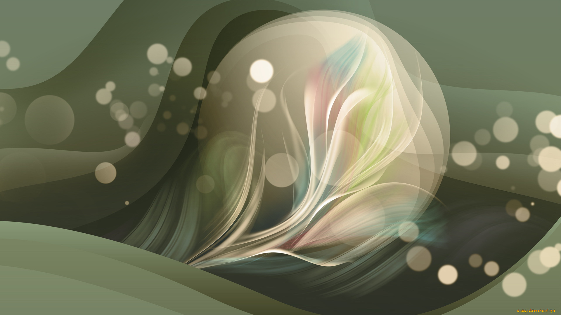 векторная, графика, листья, шарики