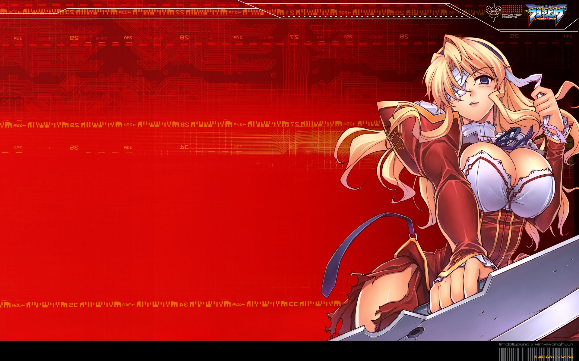 аниме, freezing, девушка, красный