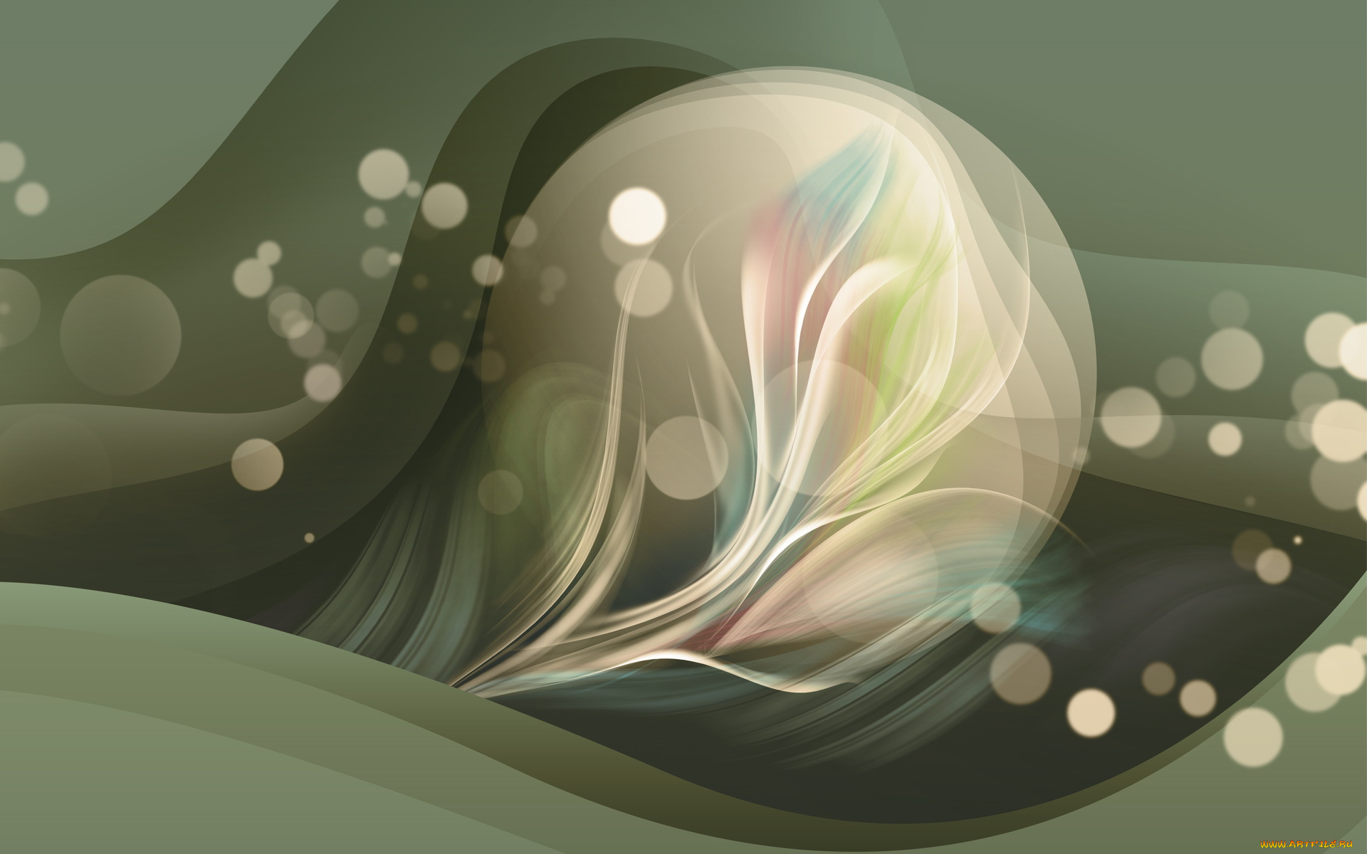 векторная, графика, листья, шарики