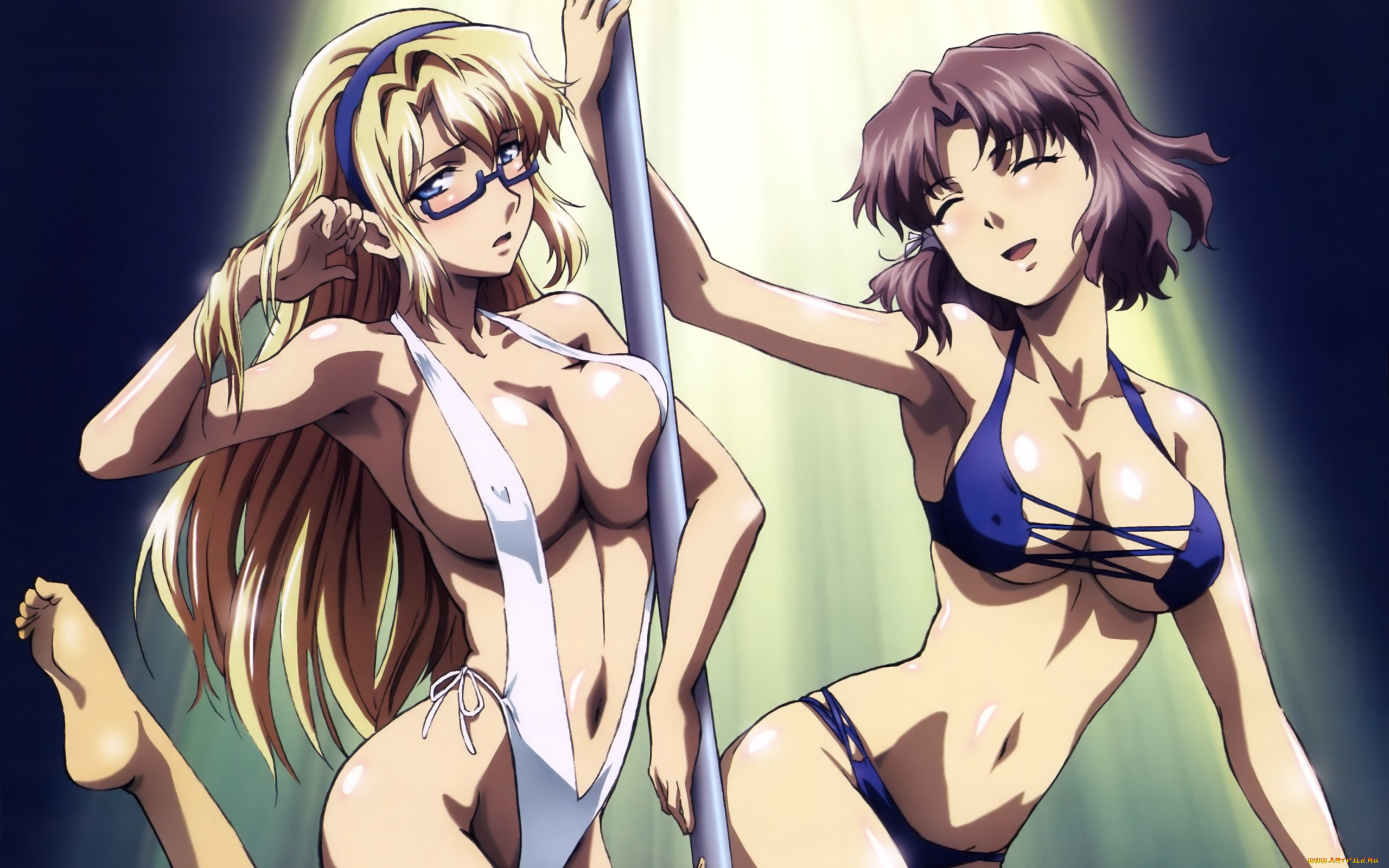 аниме, freezing, девушки, купальник