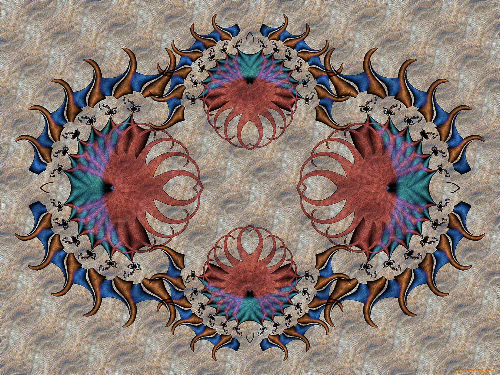 3д, графика, fractal, фракталы, узор, цвета, фон