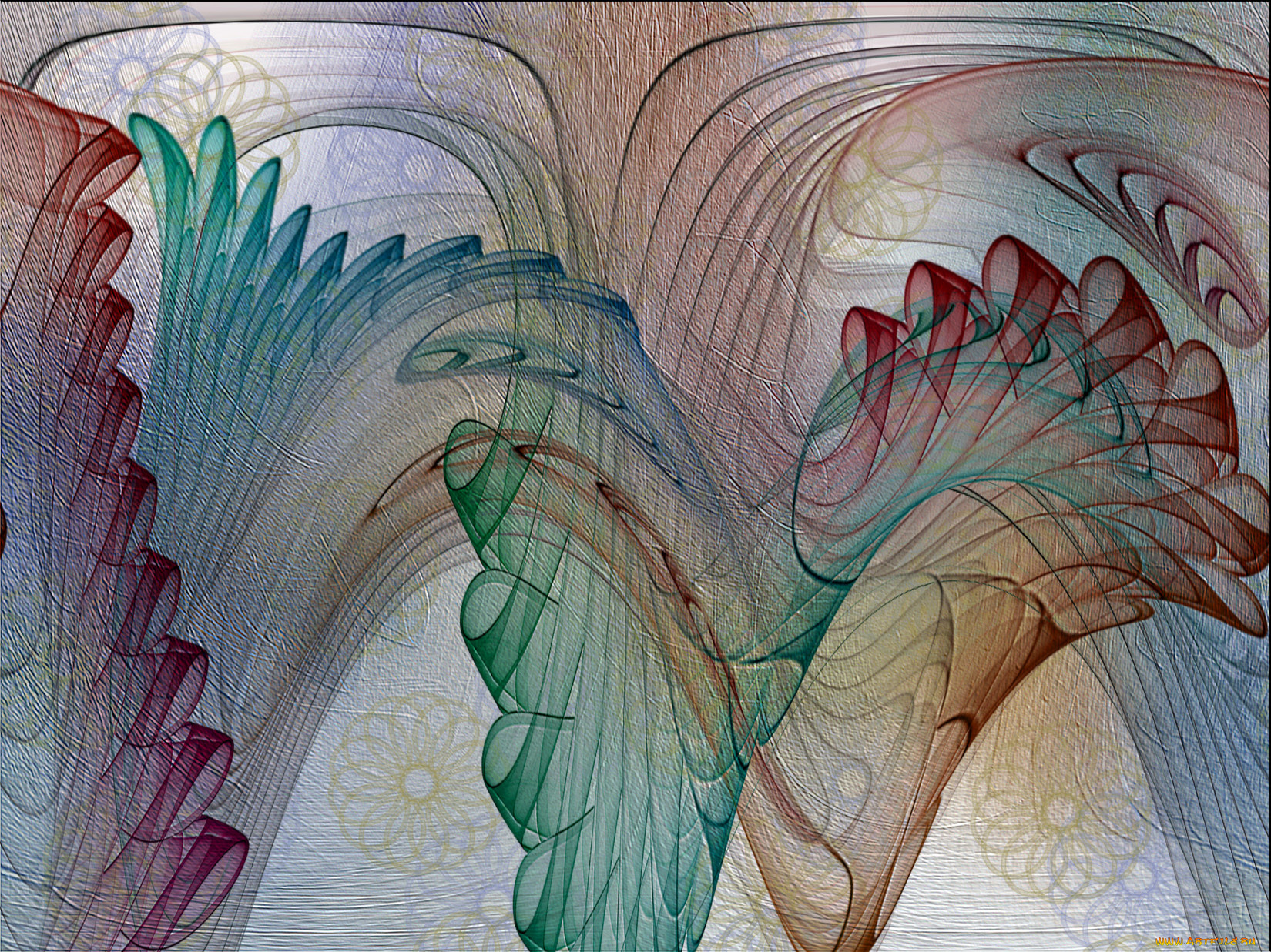 3д, графика, fractal, фракталы, узор, цвета, фон