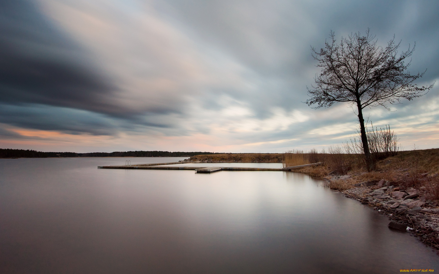 природа, реки, озера, пейзаж, озеро, закат