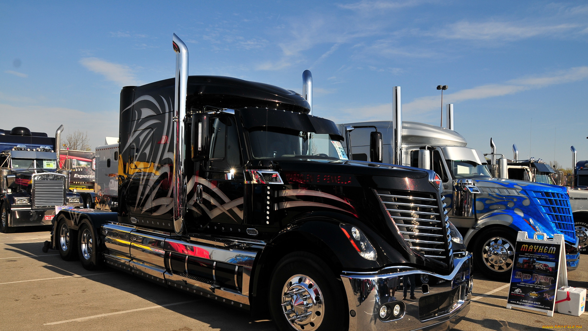 автомобили, international, черный, кабина, хром